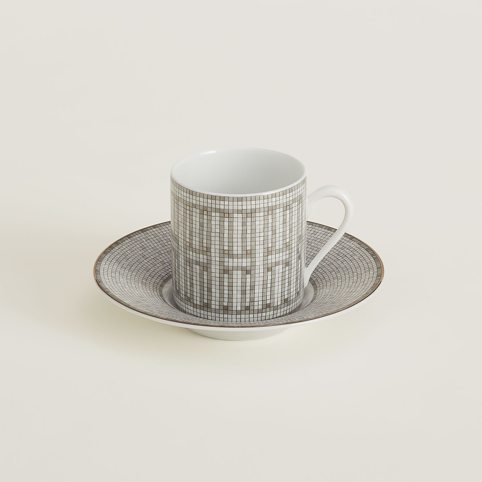 HERMÈS Paris Mosaïque au 24 Platin Espressotasse m. U. 0,10ltr.