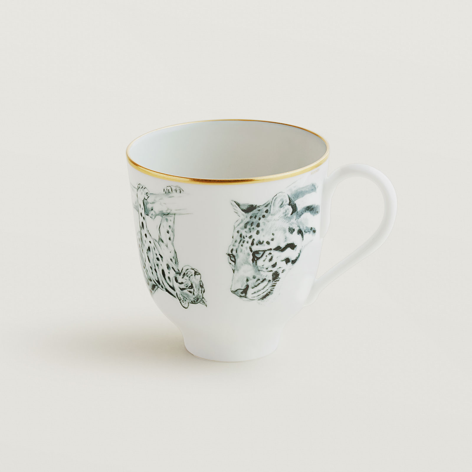 HERMÈS Paris Carnets d'Équateur Becher Celadon Felines 0,42ltr.