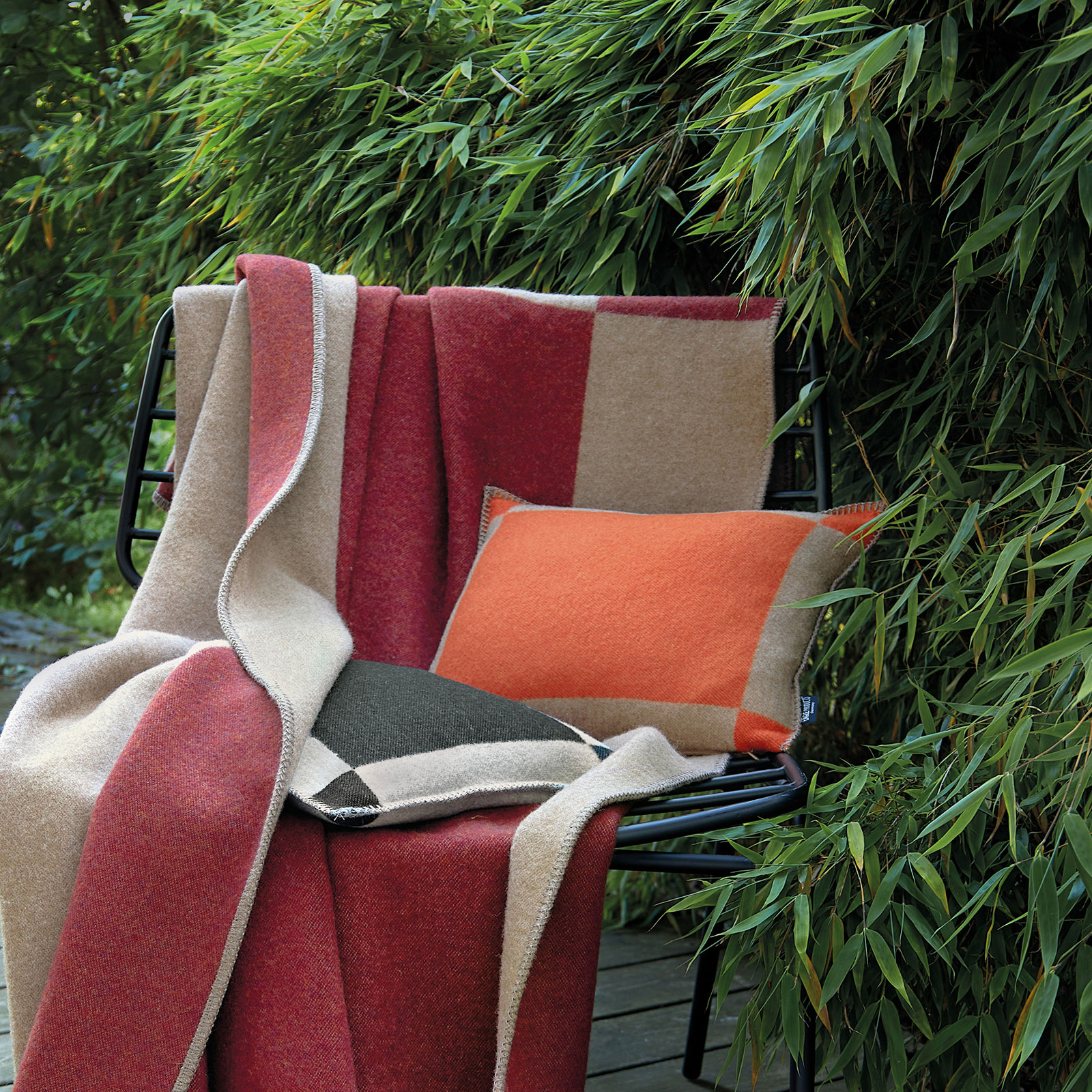 Eagle Products Manchester Kissenbezug L 50x50cm orange natur 100% Merinowolle