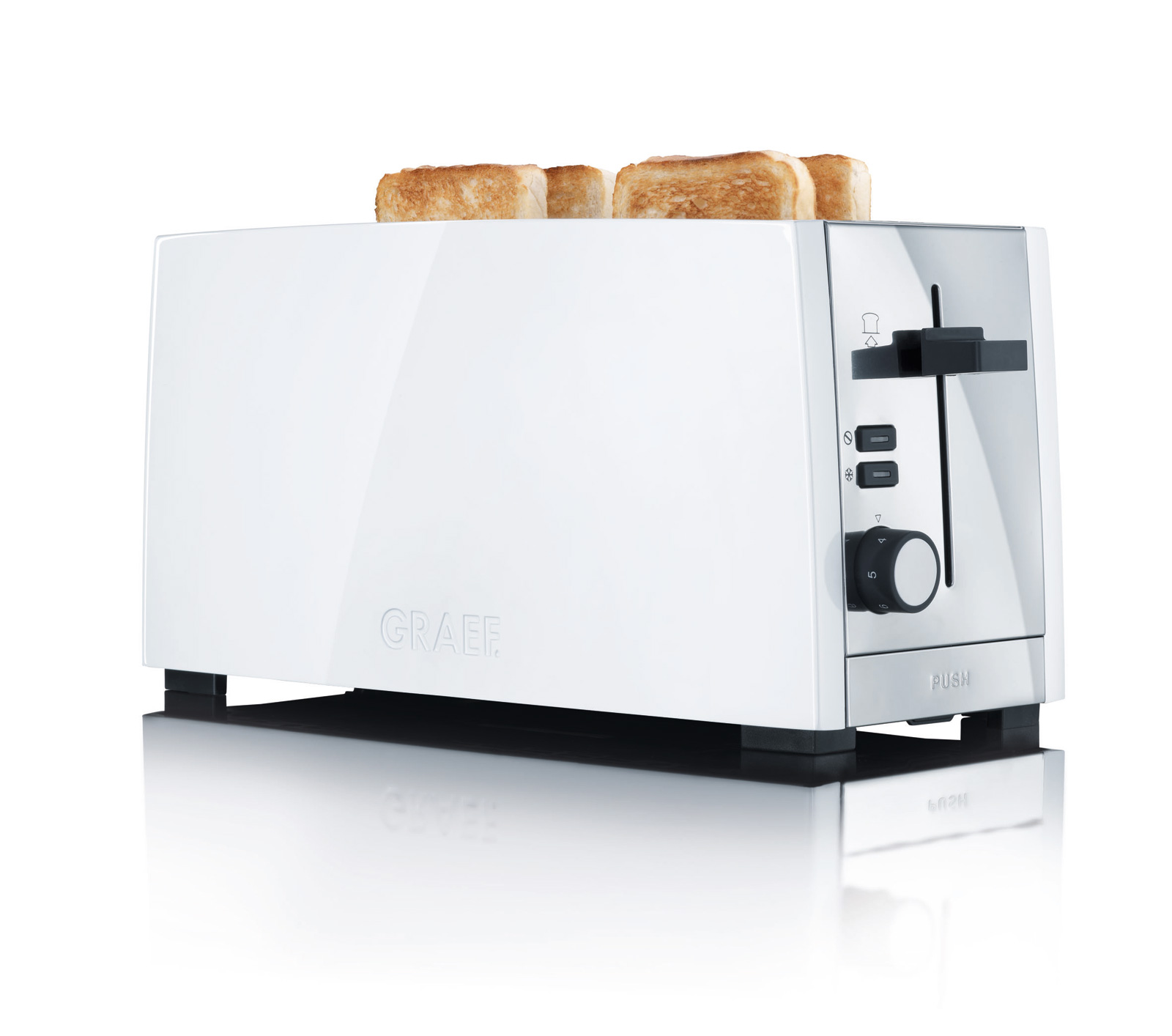 Graef Toaster 4 Scheiben mit Langschlitz  weiß TO101