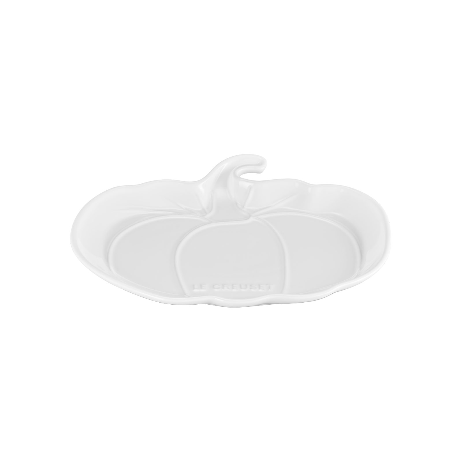 Le Creuset Poterie Servierplatte Kürbis 25cm weiß