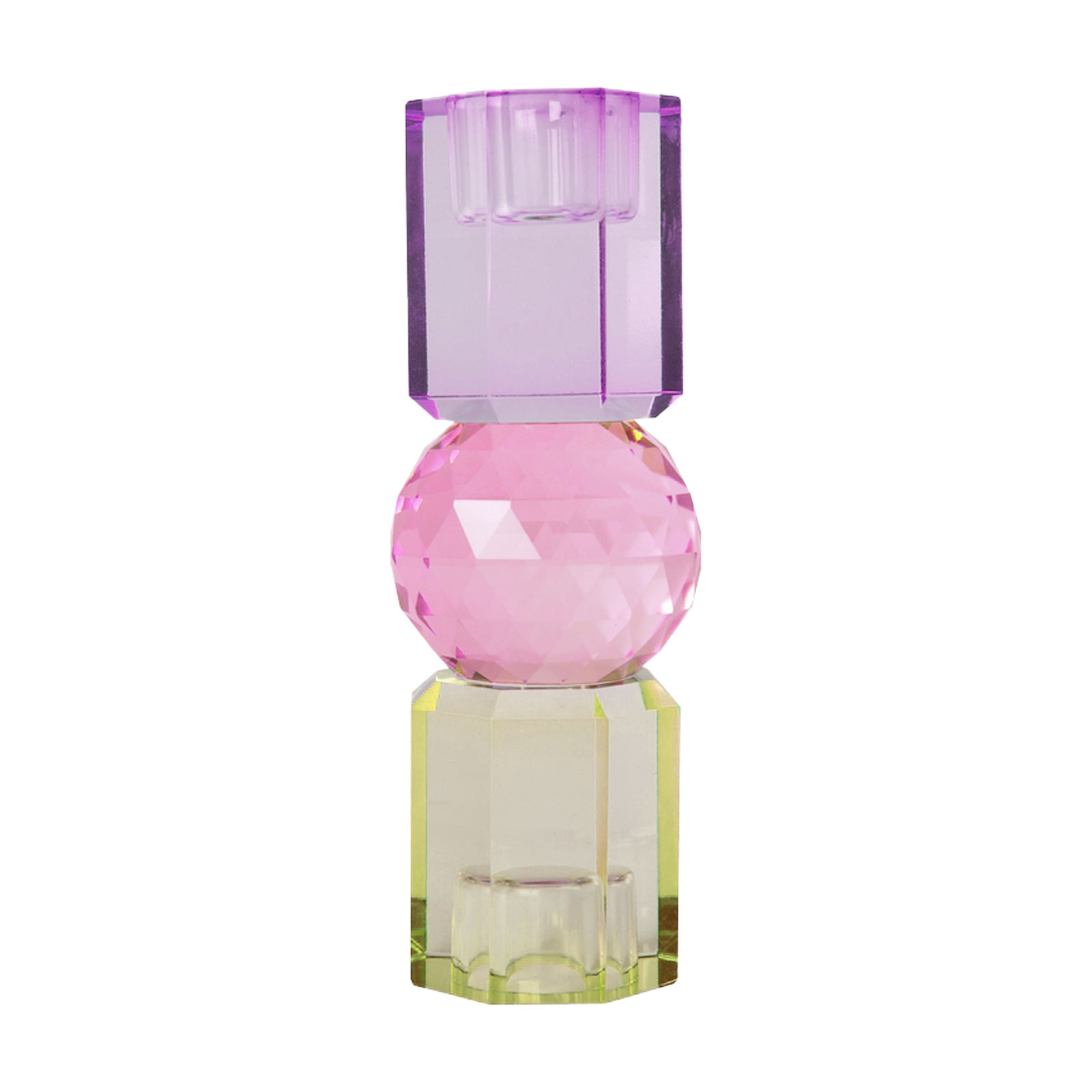 C'est Bon Kerzenhalter Kristall butter/babyrosa/violett 6x16,5cm