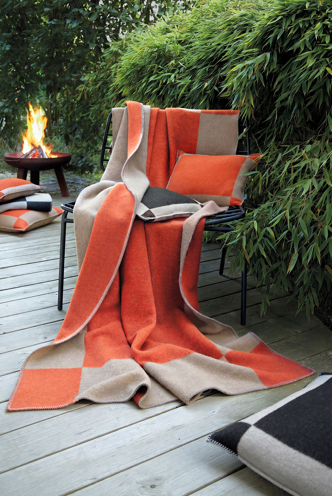 Eagle Products Manchester Decke 100% Merinowolle orange natur 135x205cm