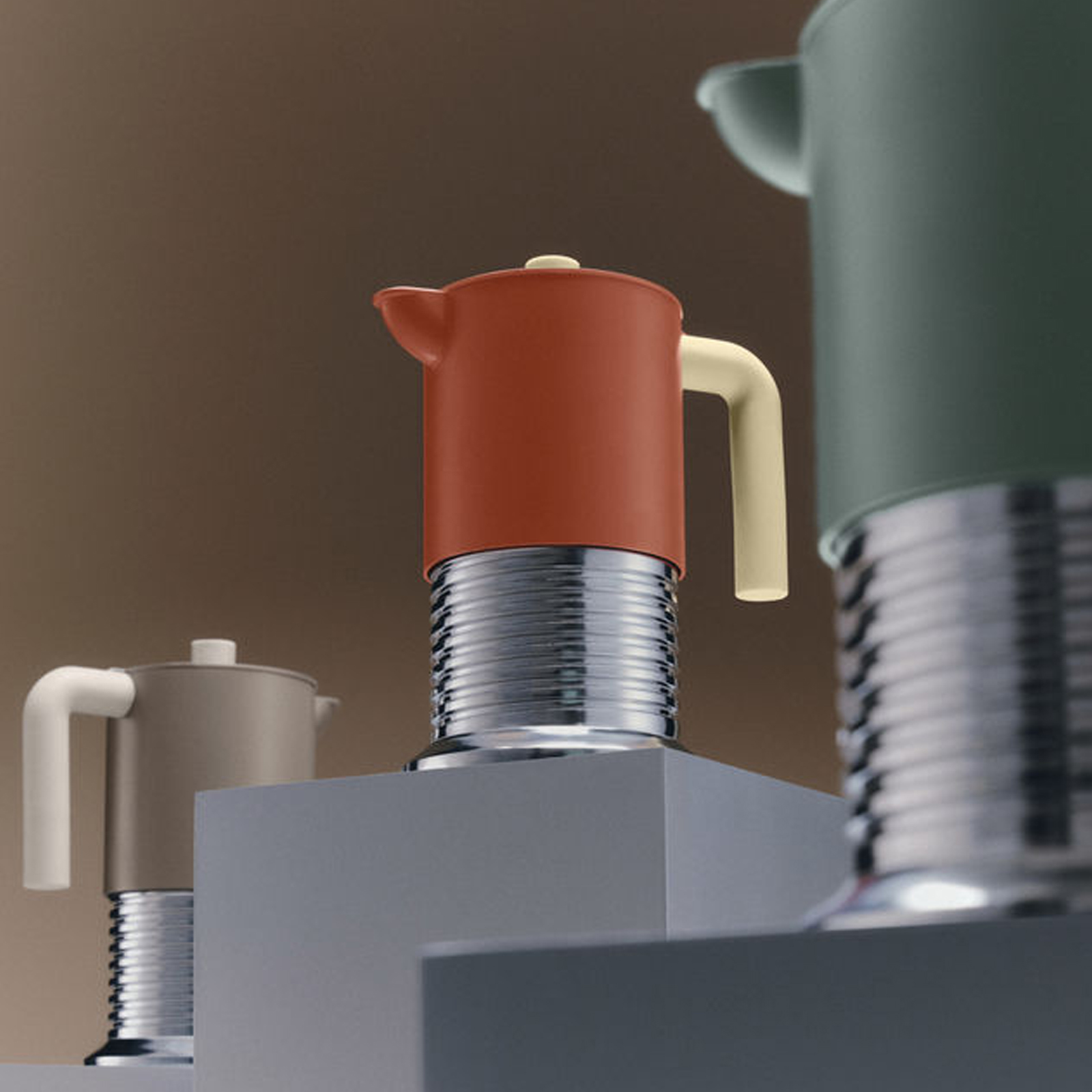 Alessi Espressokocher VITE 6 Tassen braun
