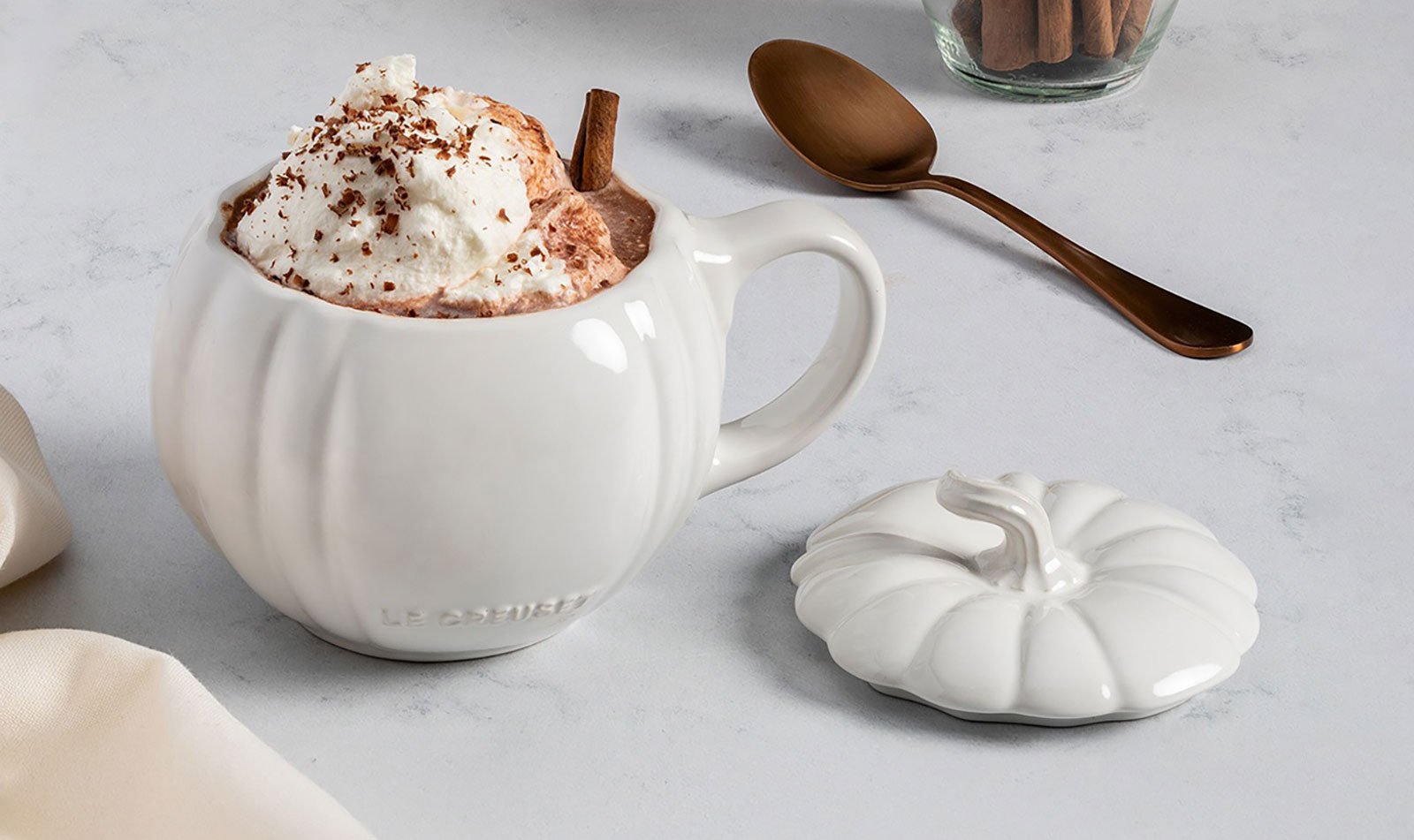 Le Creuset Poterie Becher Kürbis 0,40ltr. weiß