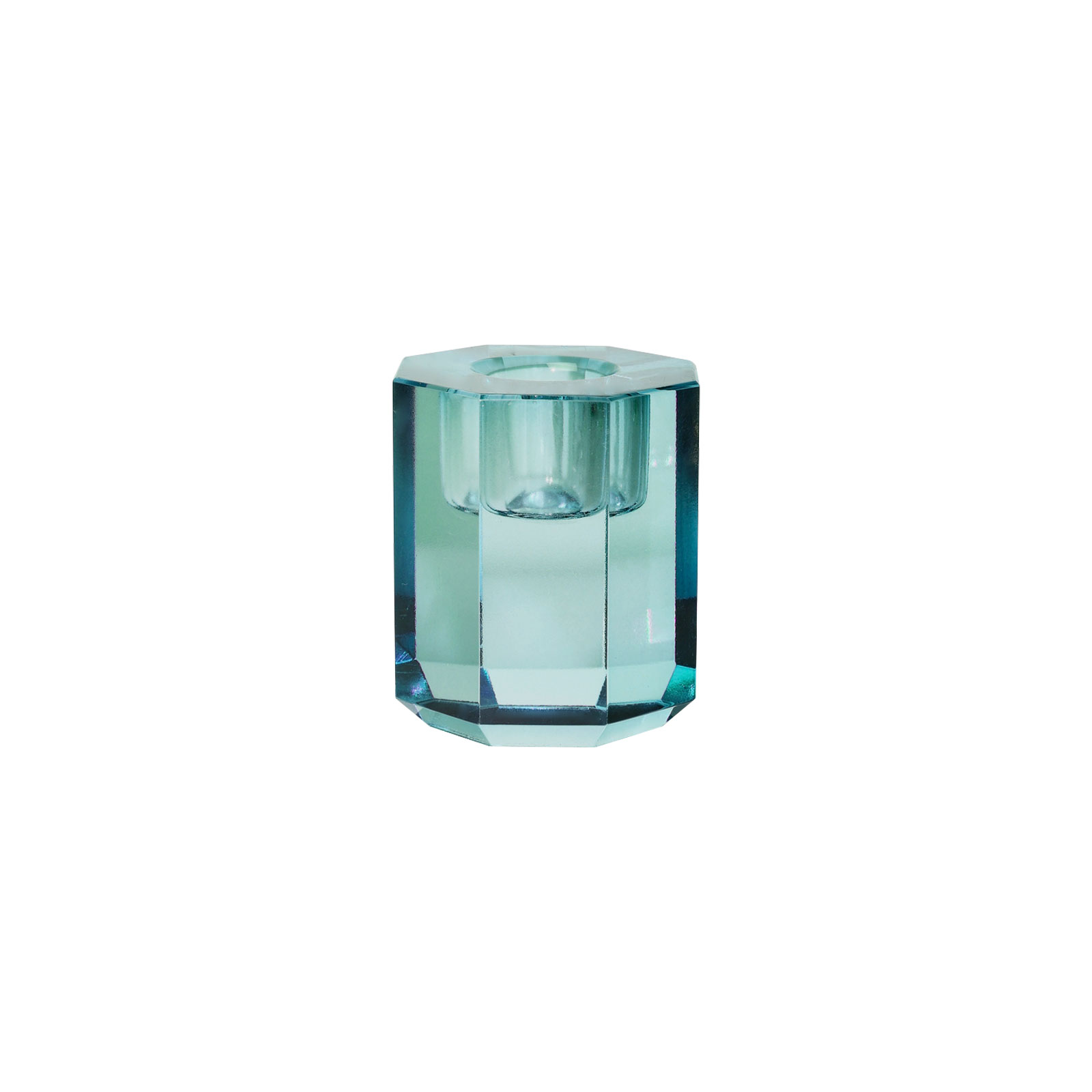 C'est Bon Kerzenhalter Kristall petrol 5x6cm 
