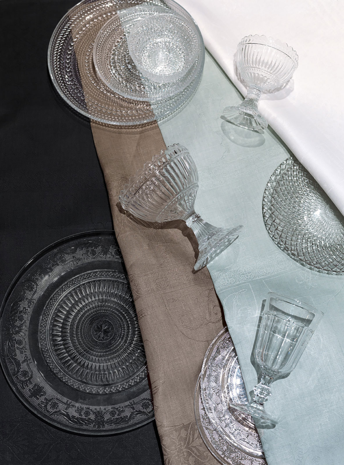 Le Jacquard Francais Cristal Gläsertuch 60x80cm Leinen poivregris