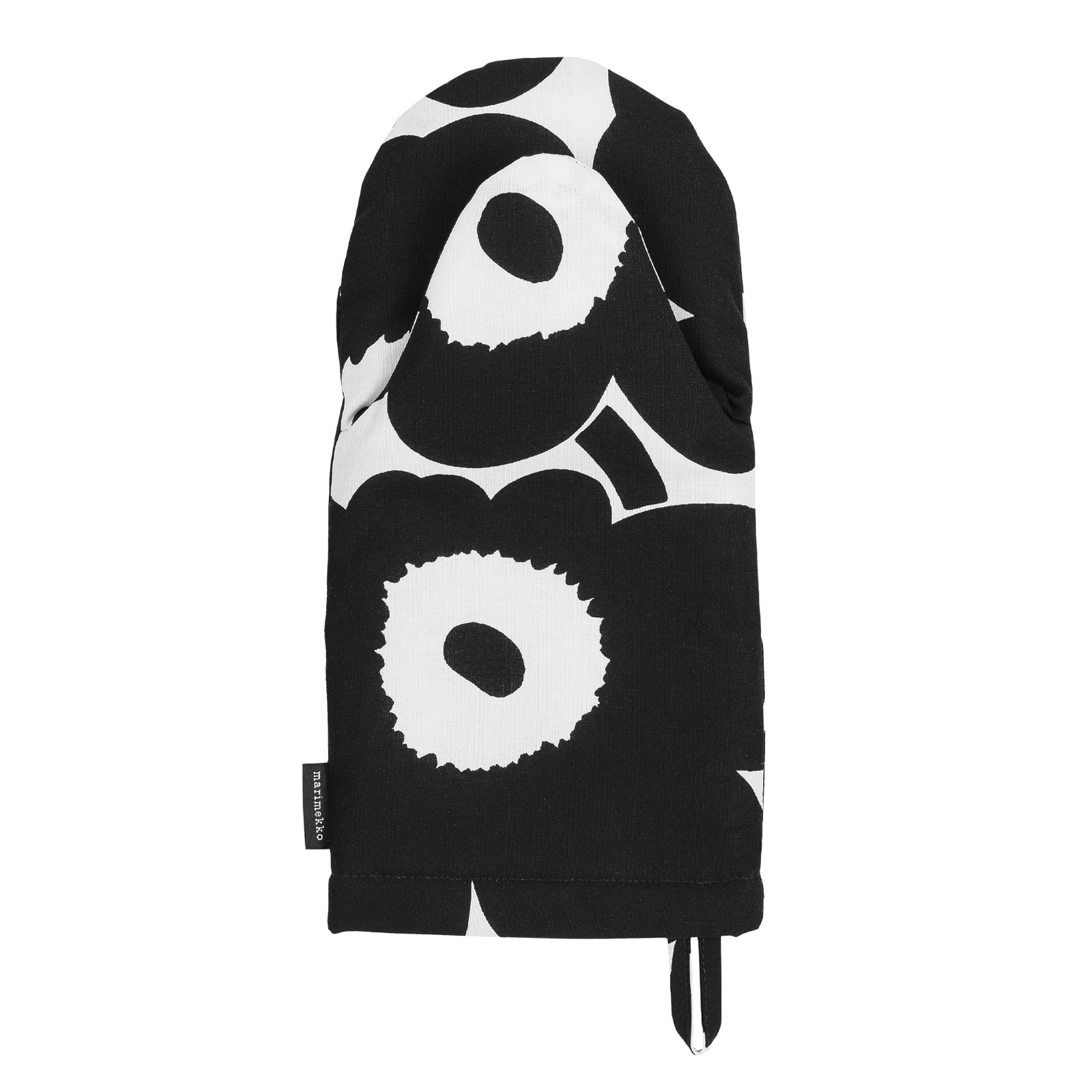 Marimekko Pieni / Unikko Topfhandschuh 15x31,5cm Blume schwarz