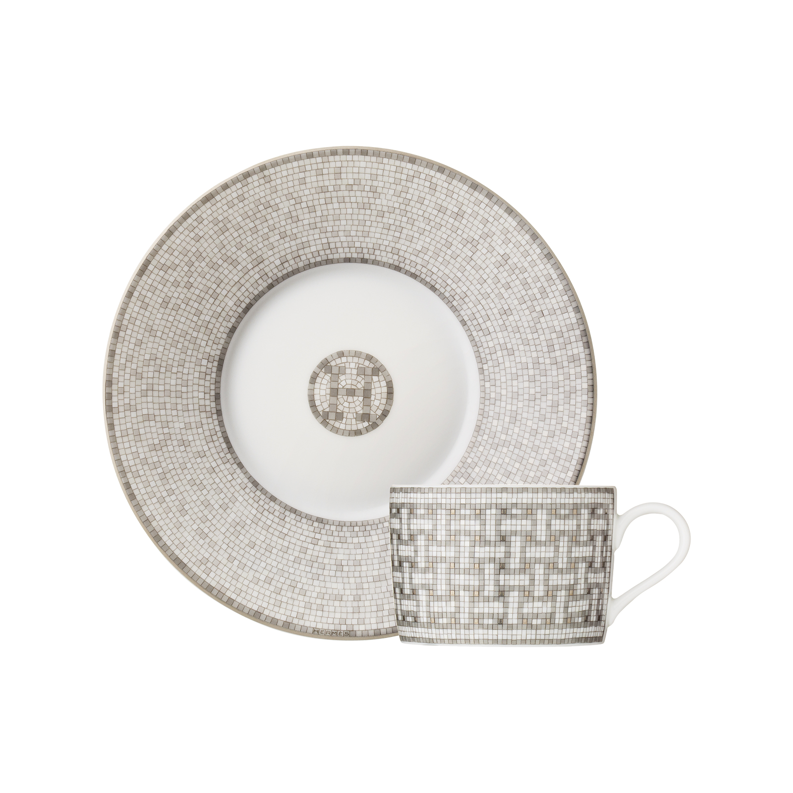 HERMÈS Paris Mosaïque au 24 Platin Teetasse m. U. 0,16ltr.
