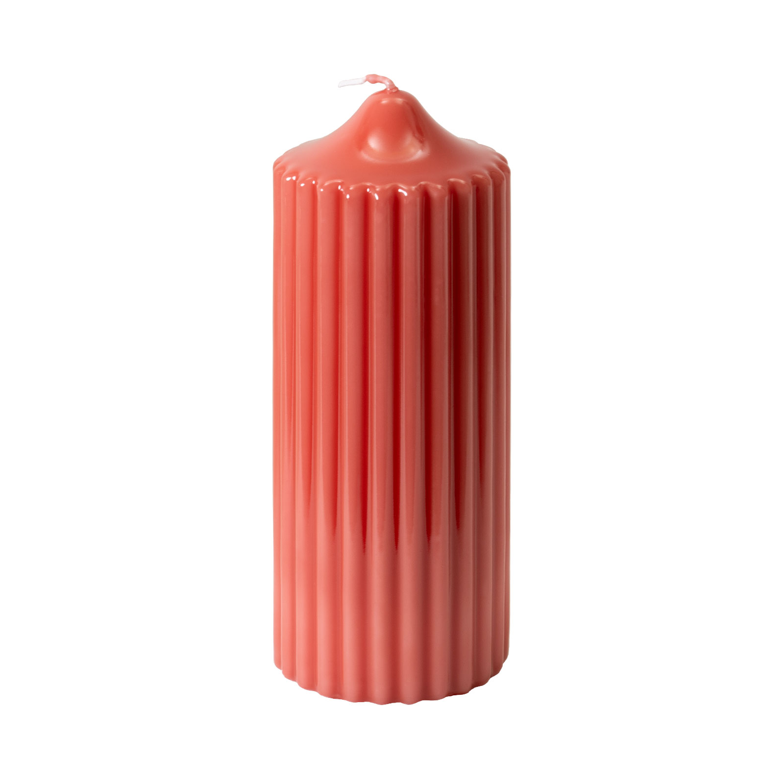 Engels Kerzen Gelackte Rillenkerze 8x20cm mispel