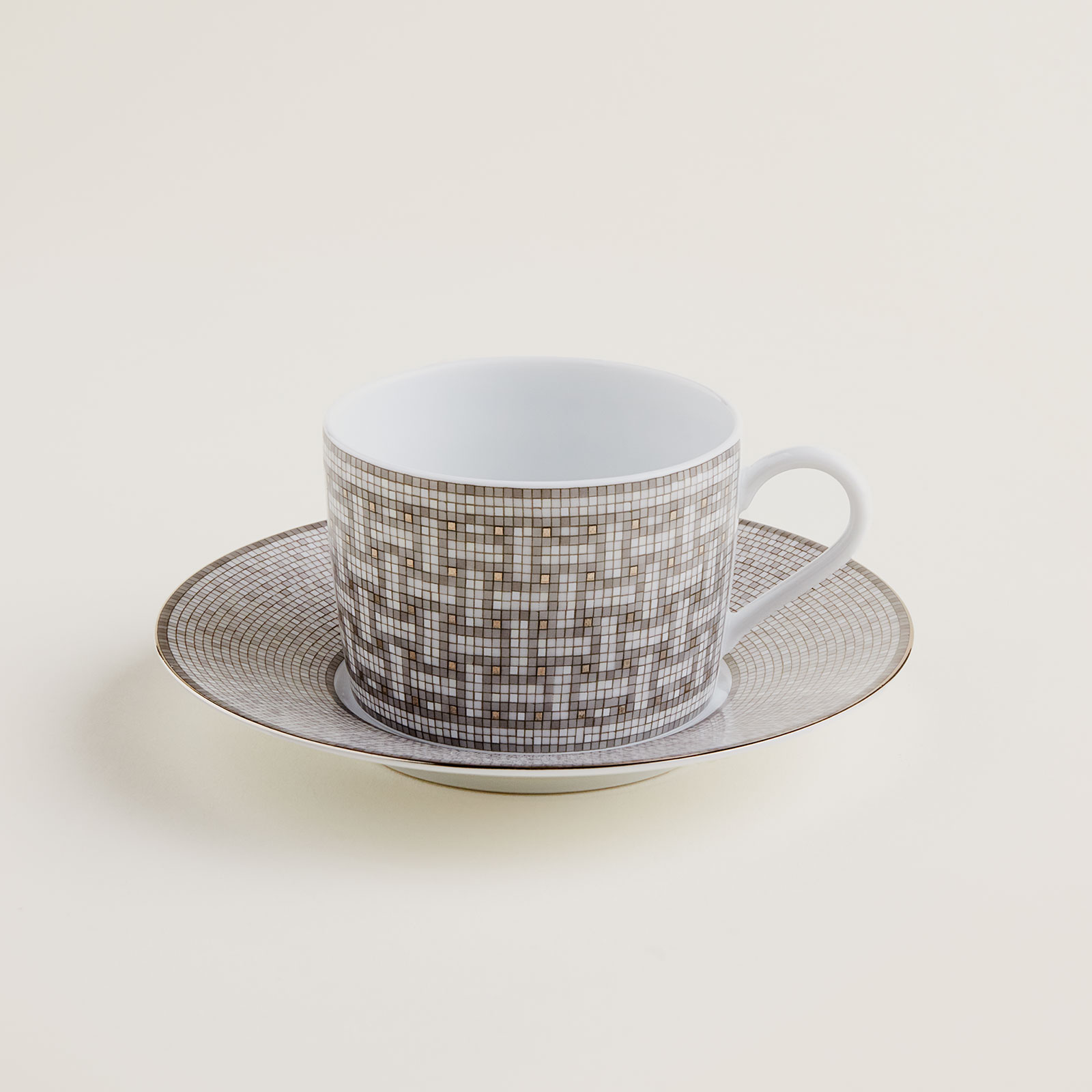 HERMÈS Paris Mosaïque au 24 Platin Teetasse m. U. 0,16ltr.