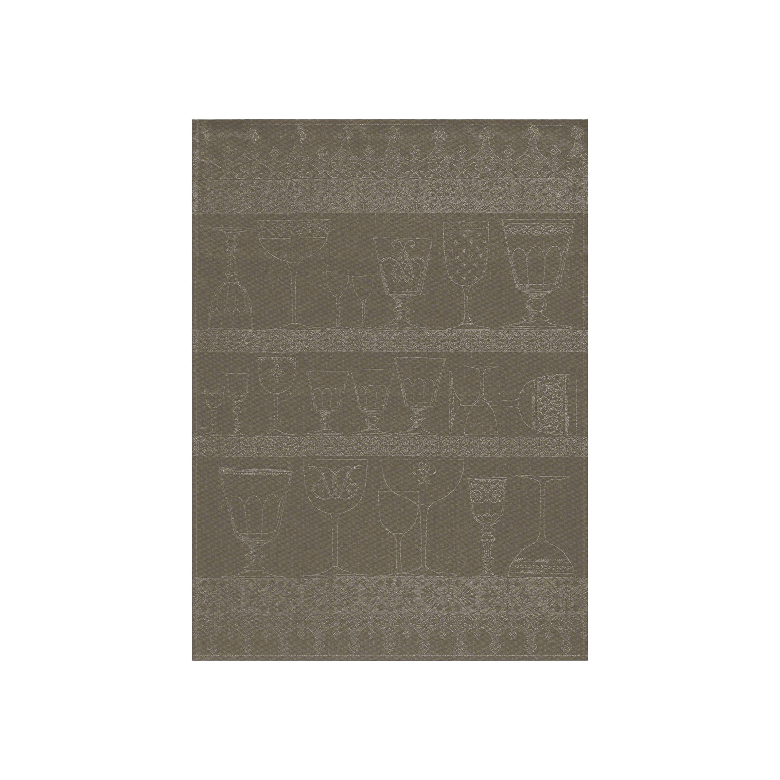 Le Jacquard Francais Cristal Gläsertuch 60x80cm Leinen poivregris