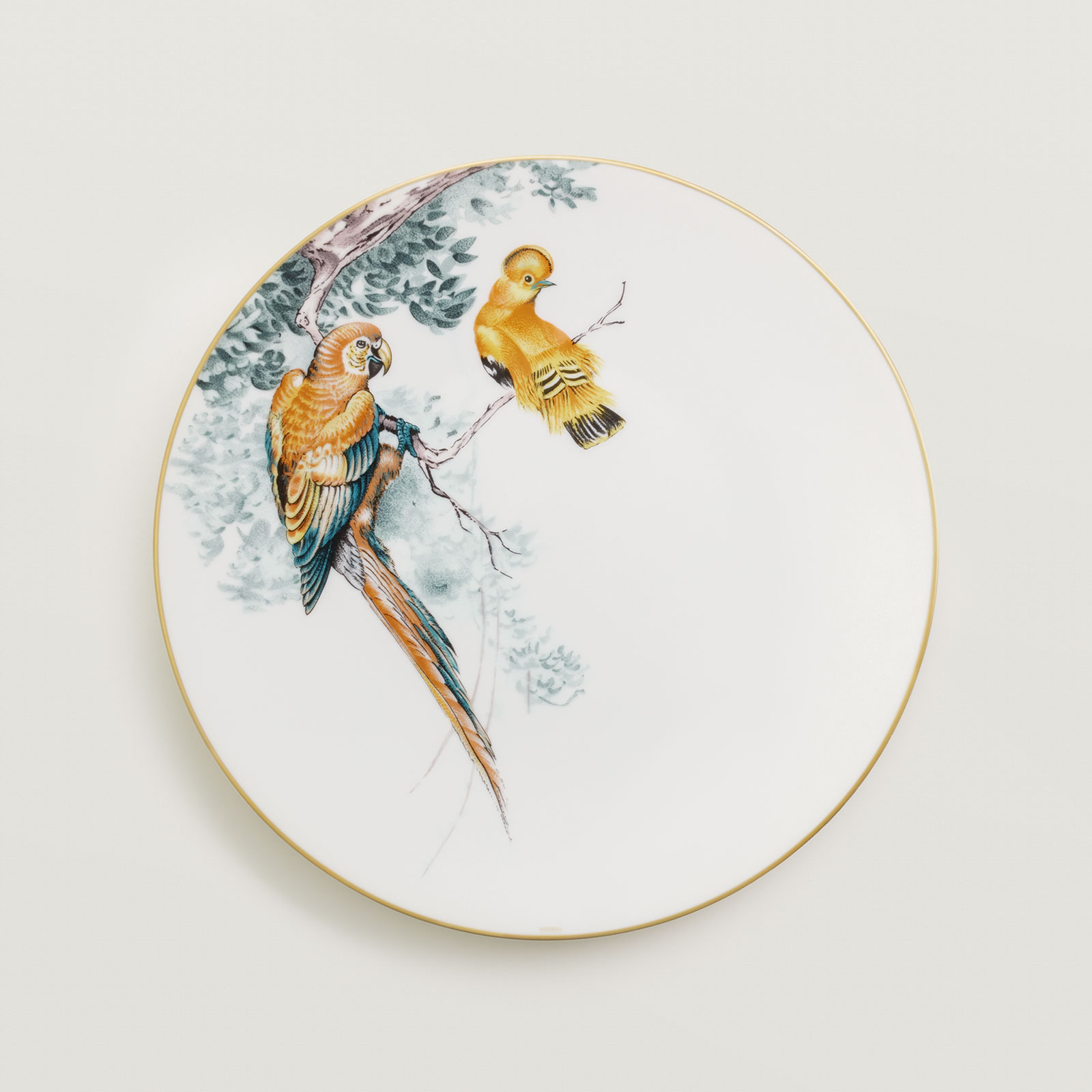 HERMÈS Paris Carnets d'Équateur Speiseteller Vögel 28cm