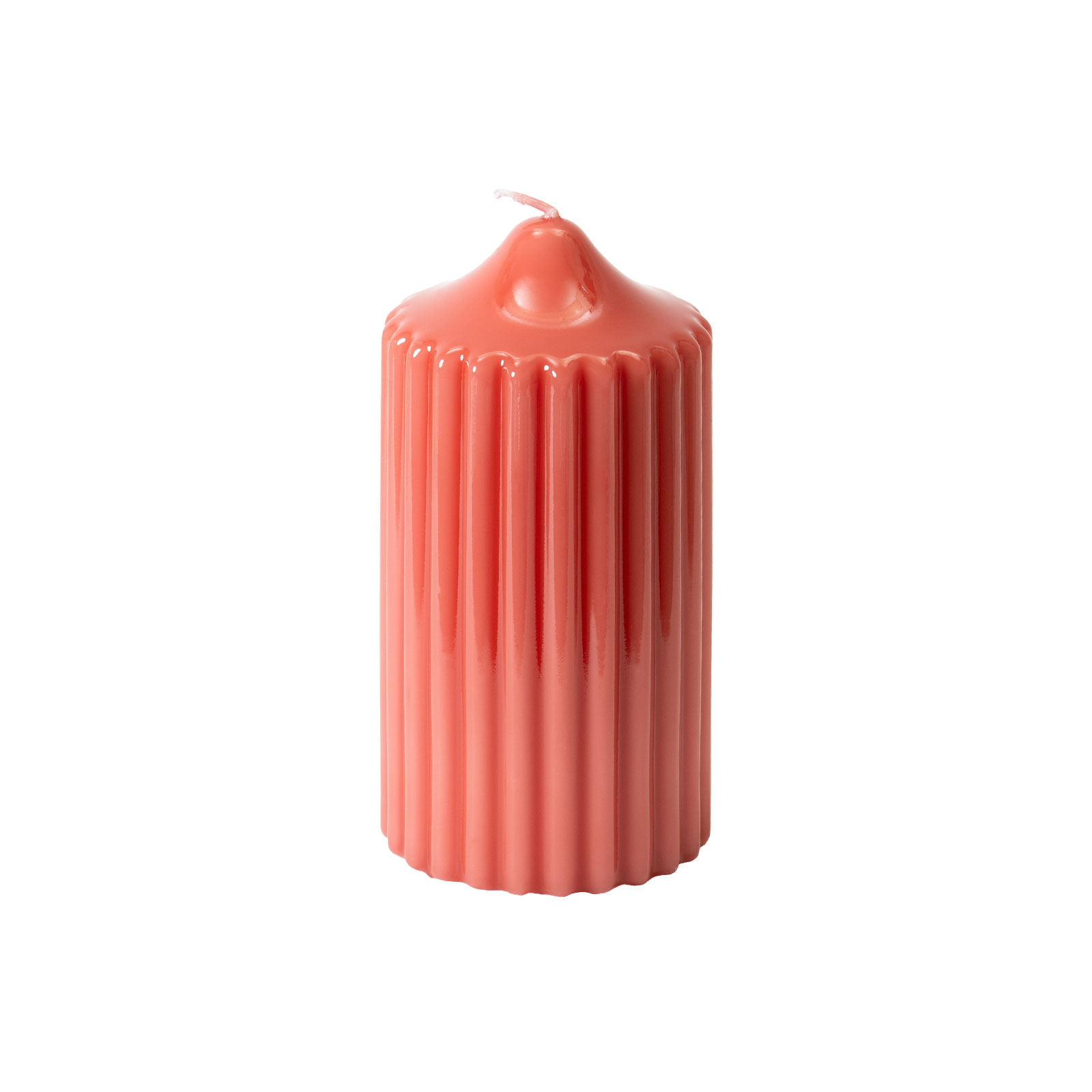 Engels Kerzen Gelackte Rillenkerze 8x15cm mispel