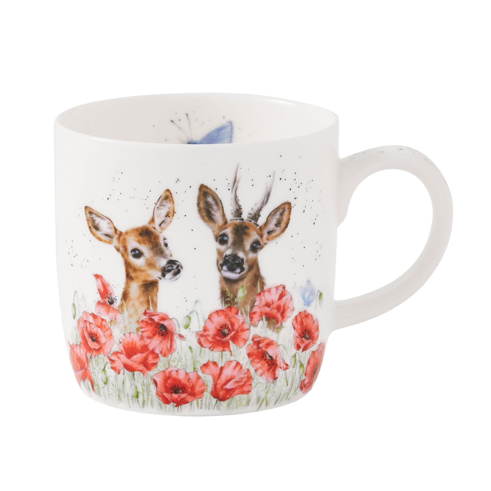 Royal Worcester Wrendale Designs Becher Deer to me/ Rehe u. Blumen 0,31ltr.