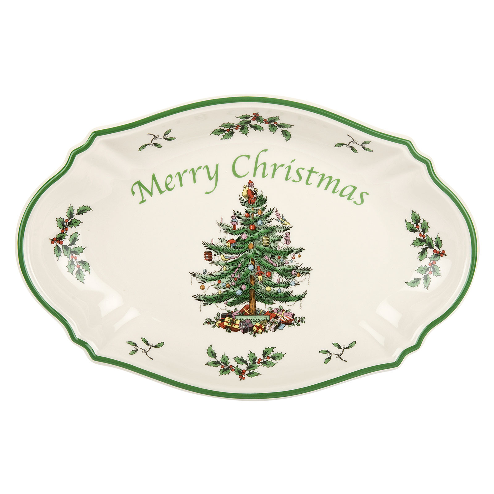 Spode Christmas Tree Platte oval 28cm (Merry Christmas)