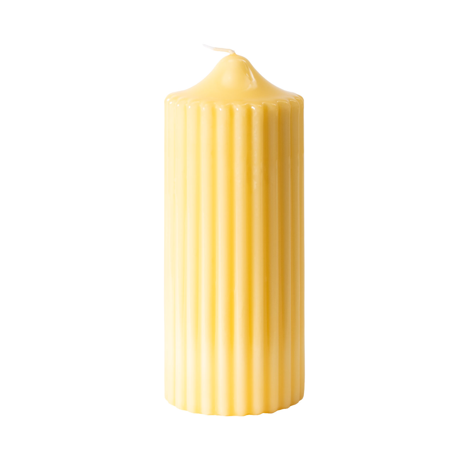Engels Kerzen Gelackte Rillenkerze 8x20cm zitrone