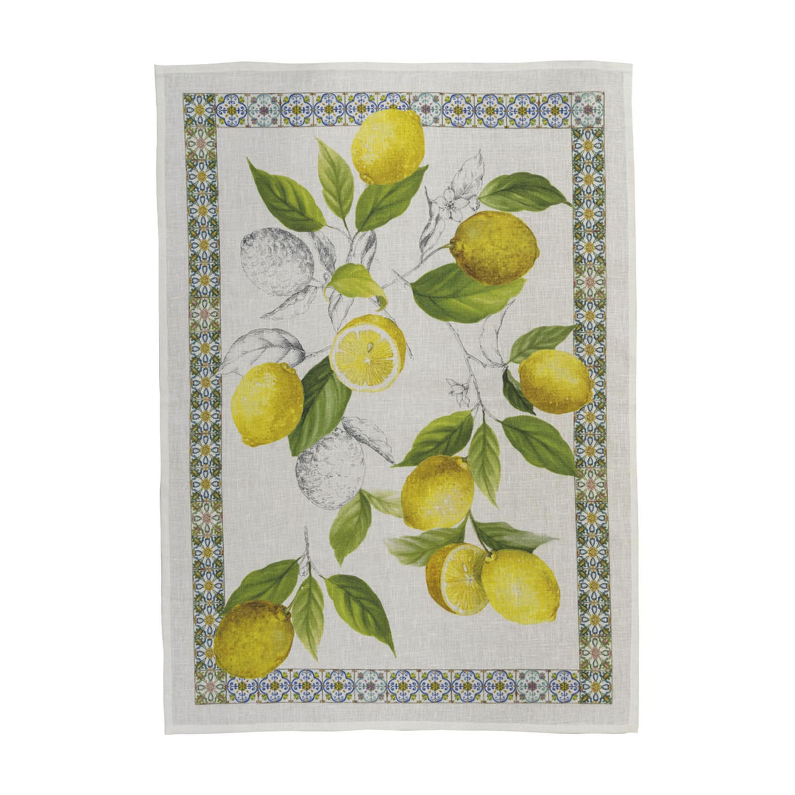 Tessitura Toscana Cetara Giallo Geschirrtuch 50x70cm cream