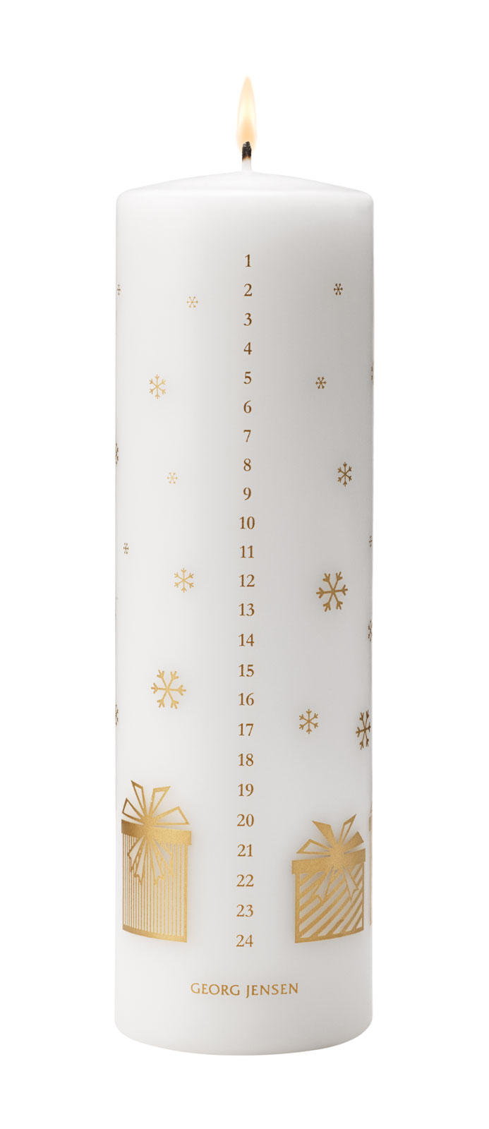 Georg Jensen 2025 Kalenderkerze H20cm Ø6cm gold
