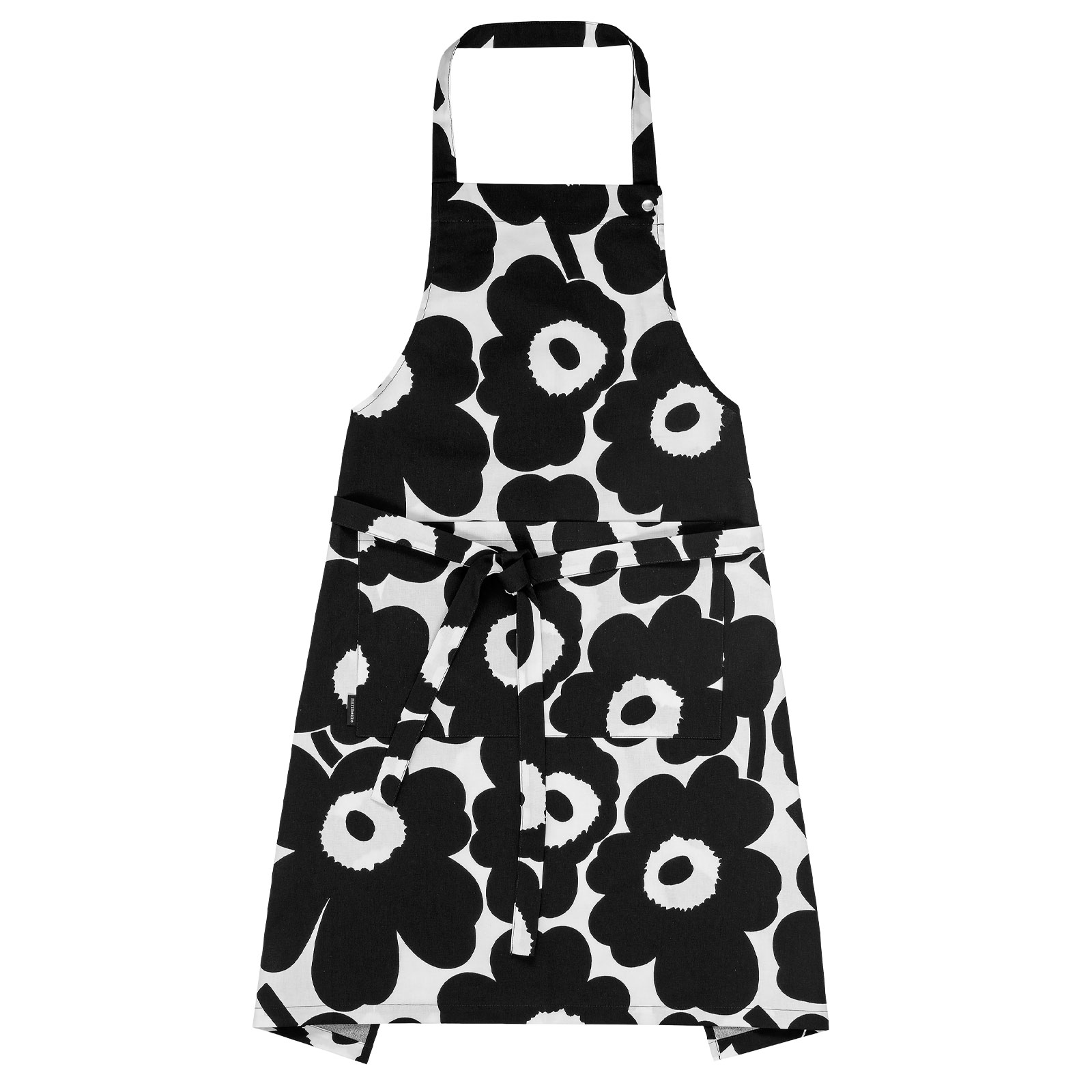 Marimekko Pieni / Unikko Küchenschürze 84x85cm Blume schwarz