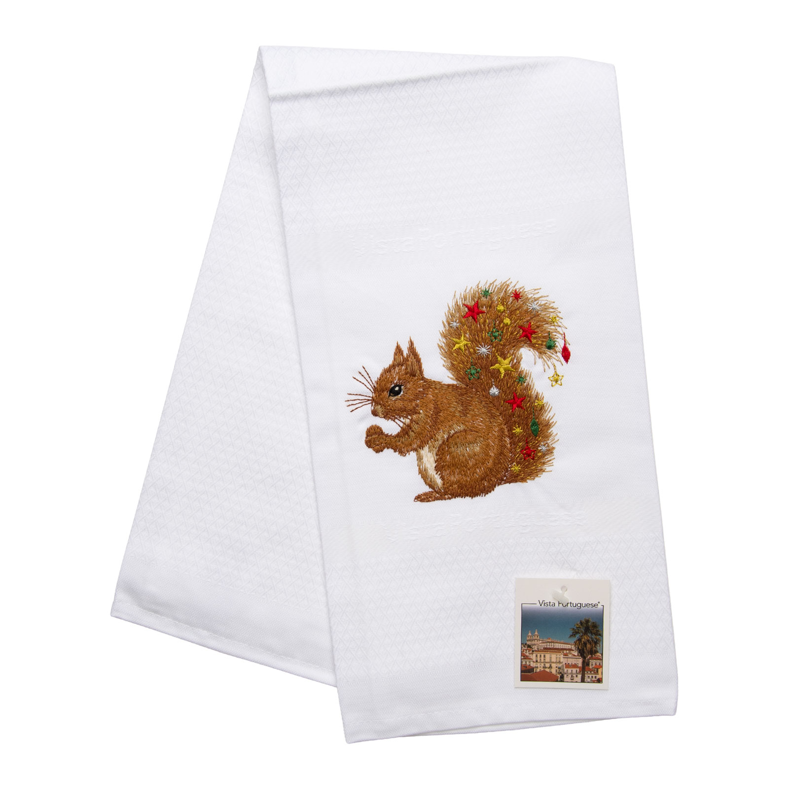 Vista Portuguese Geschirrtuch Christmas Squirrel 50x70cm