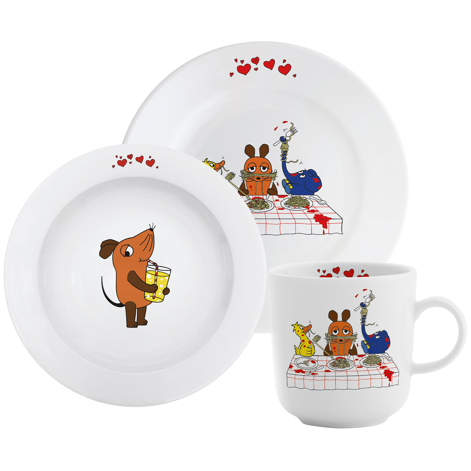 Kahla DieMaus Kindergeschirr Pastaliebe 3tlg.