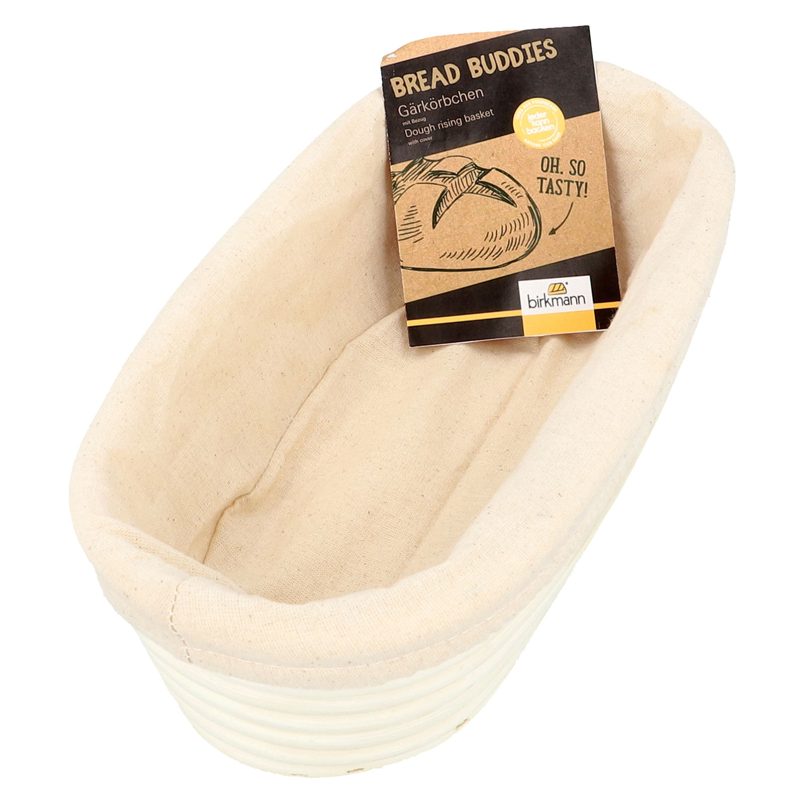 RBV Birkmann Bread Buddies Gärkörbchen länglich 30x14cm mit Bezug