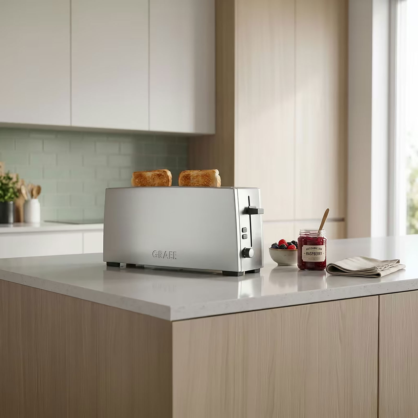 Graef Toaster 2 Scheiben mit Langschlitz  silber TO90