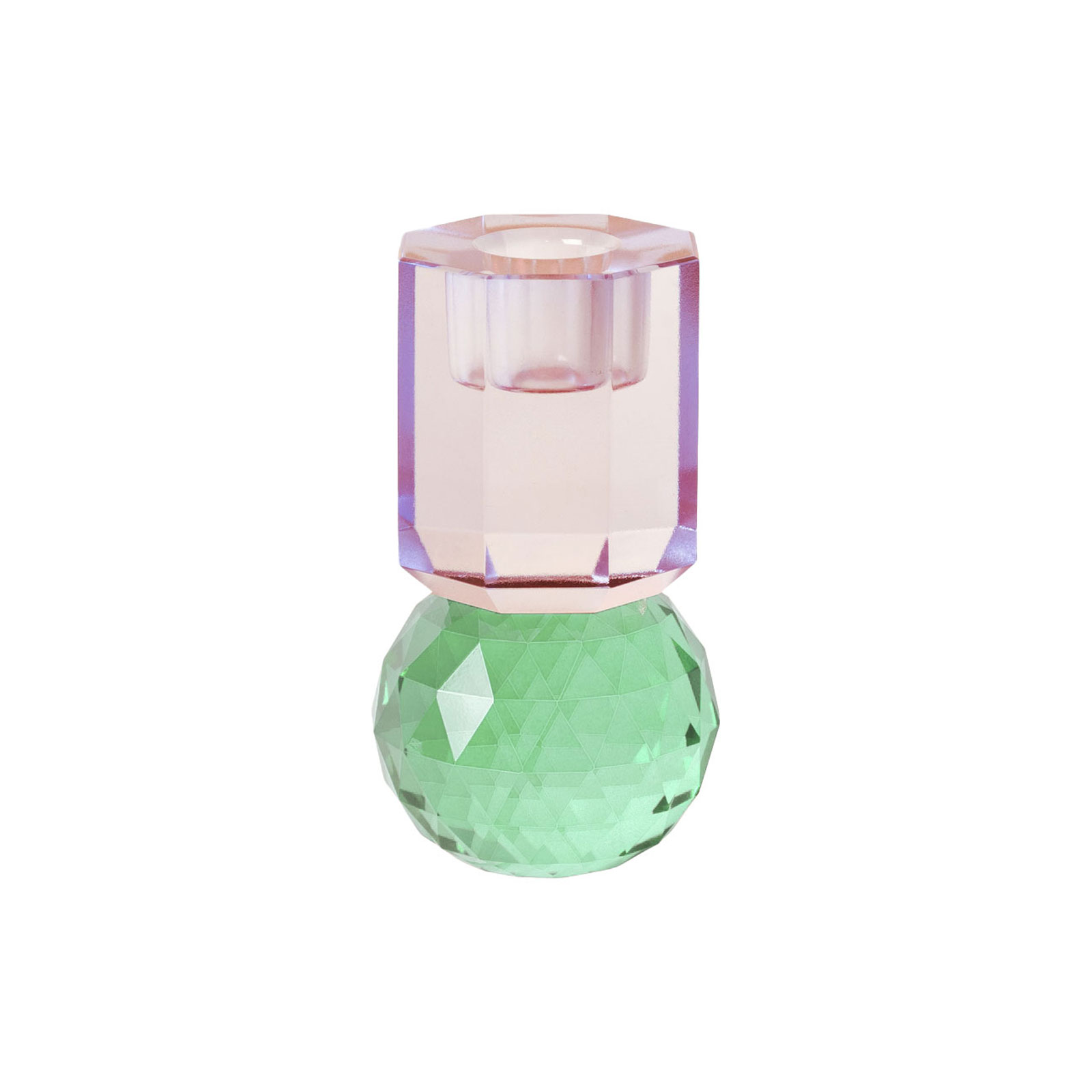 C'est Bon Kerzenhalter Kristall mint/rosa 6x10,5cm