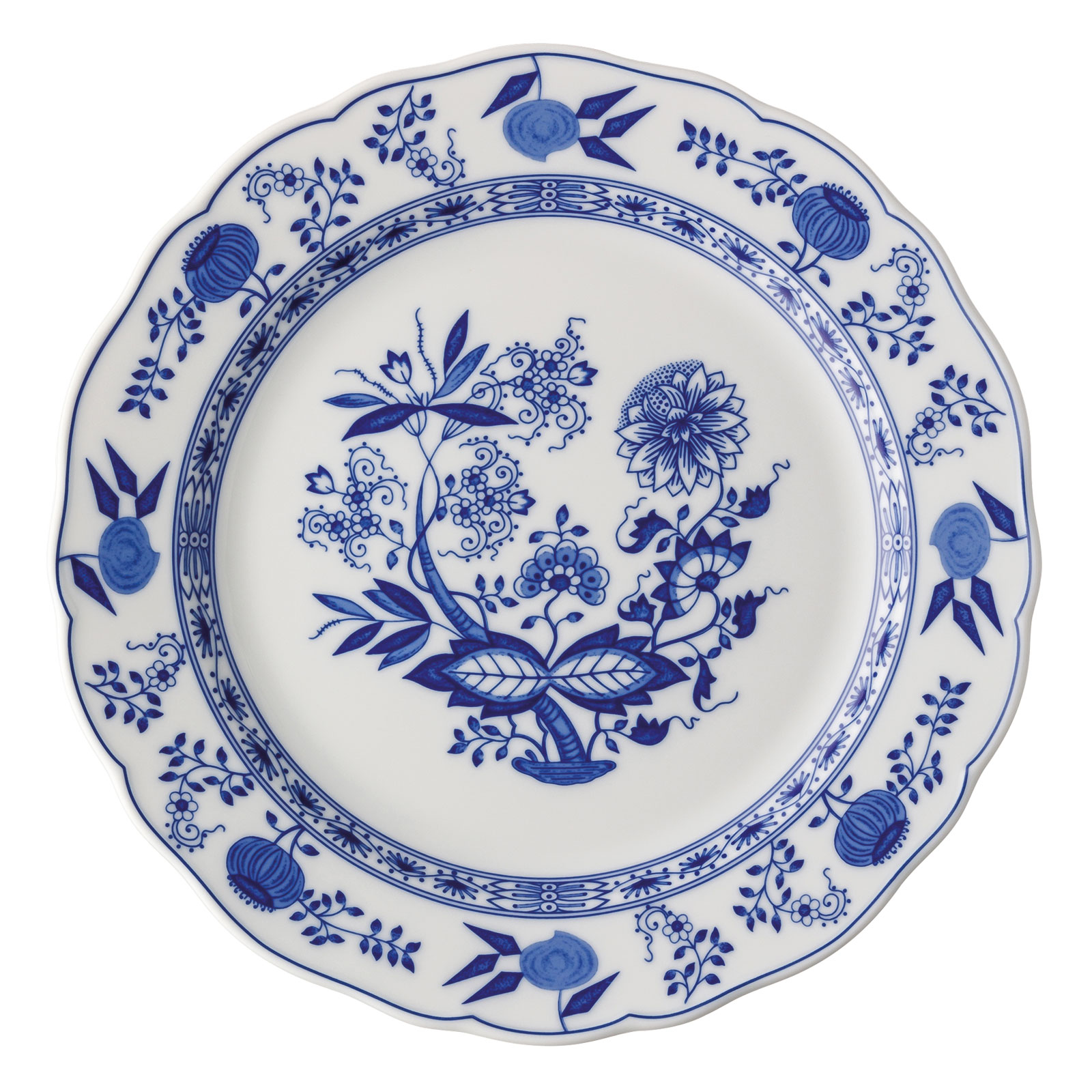 Hutschenreuther Blau Zwiebelmuster Speiseteller 27cm Fahne