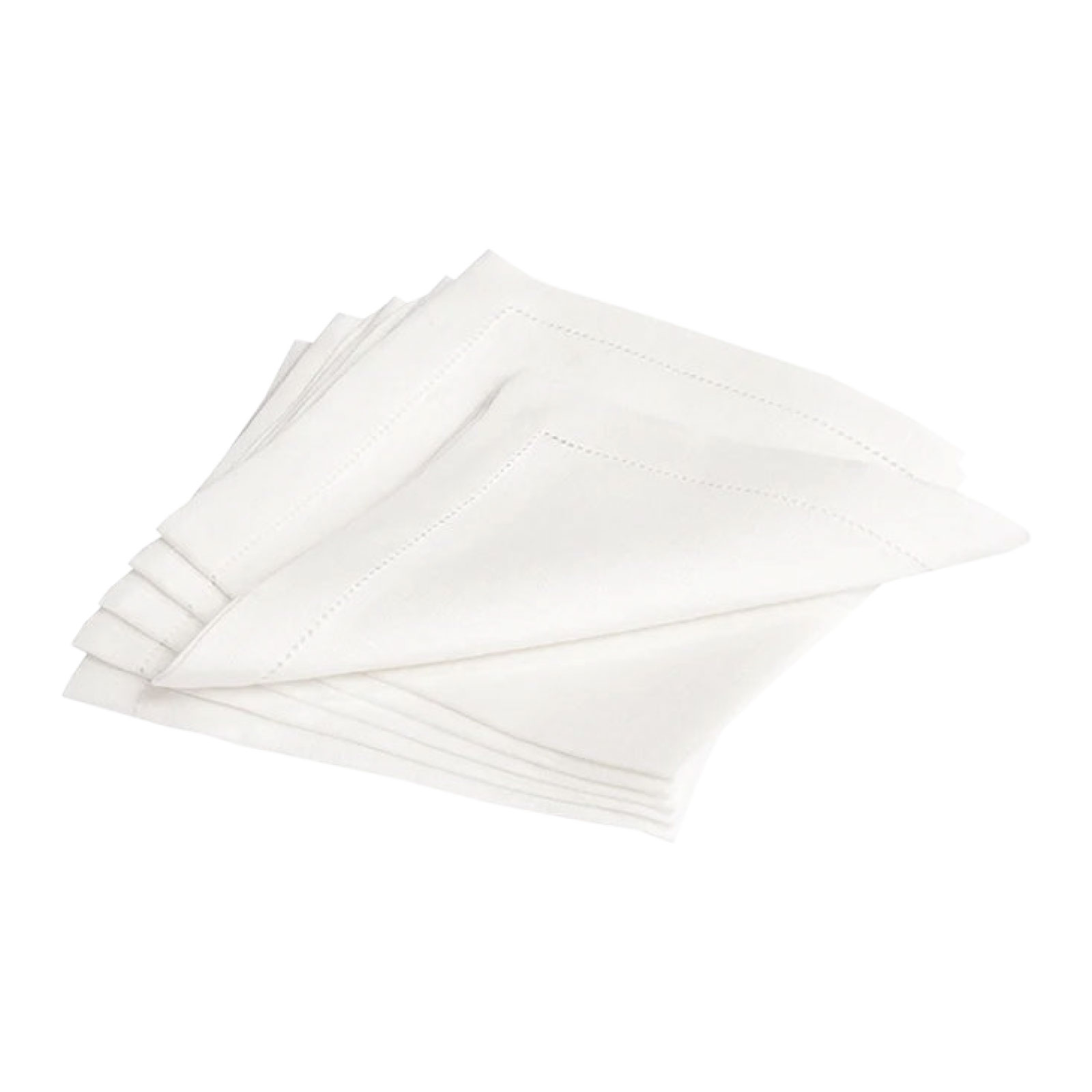 Erika Vaitkute Alanta Leinen Serviette 42x42 schneeweiss Hohlsaum