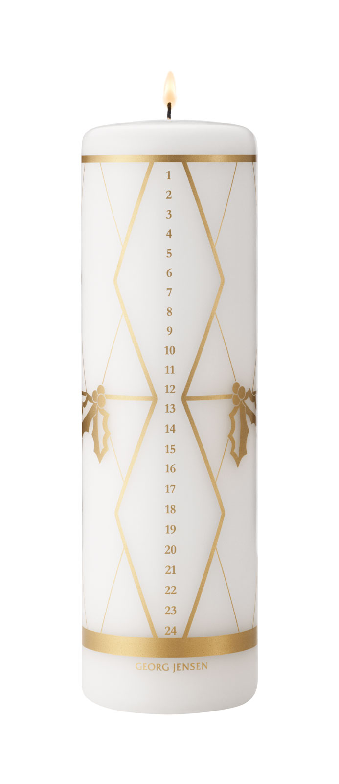 Georg Jensen 2026 Kalenderkerze H20cm Ø6cm gold