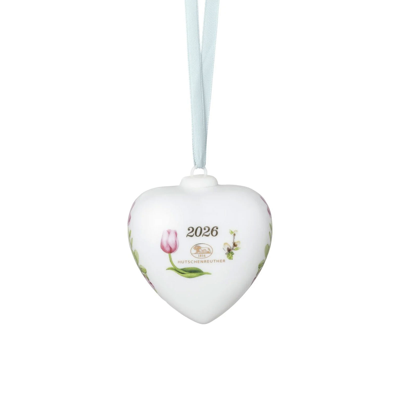 Hutschenreuther Porzellan-Herz 2026 Hase mit Tulpen