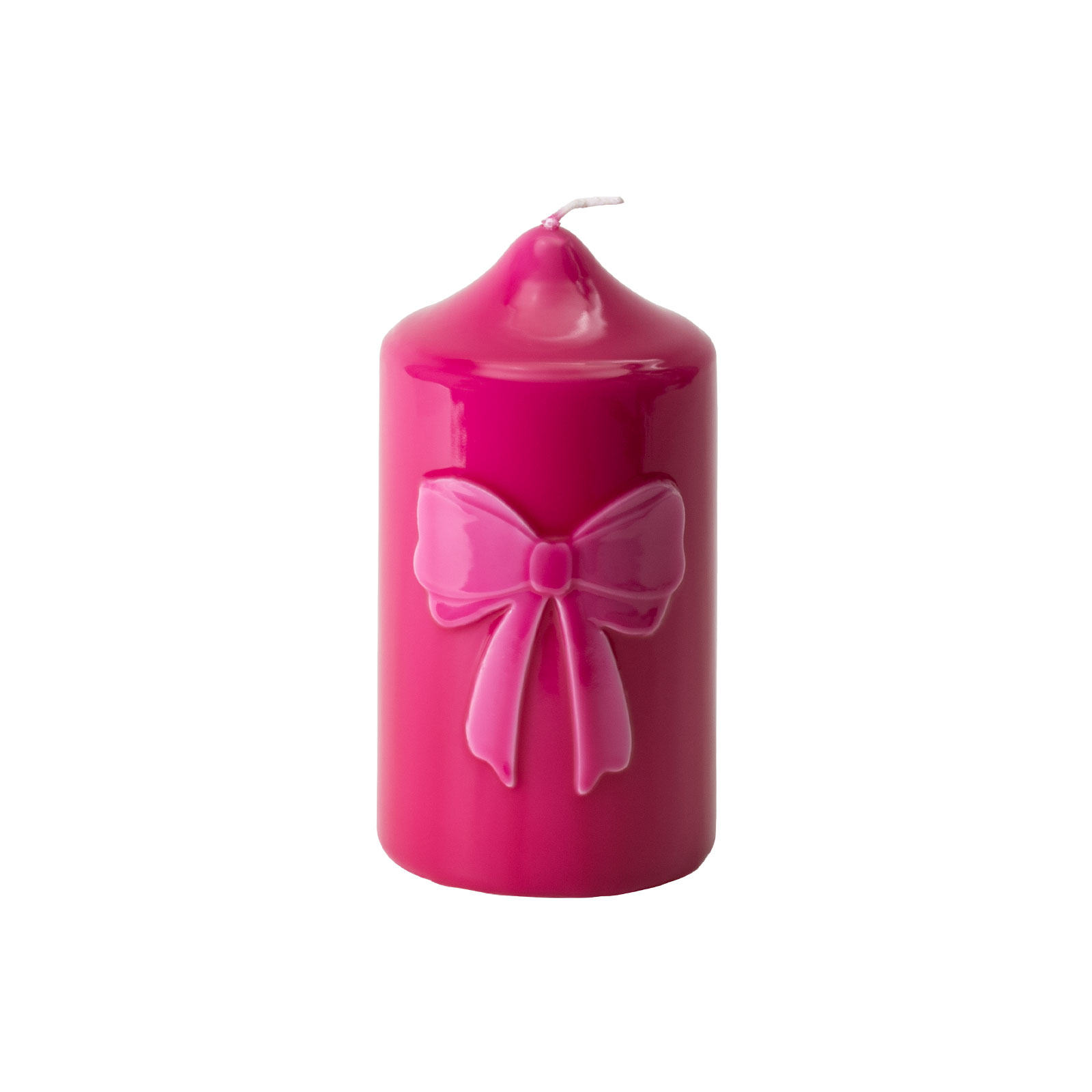 Engels Kerzen Gelackte Stumpenkerze Schleife 8x15cm pink