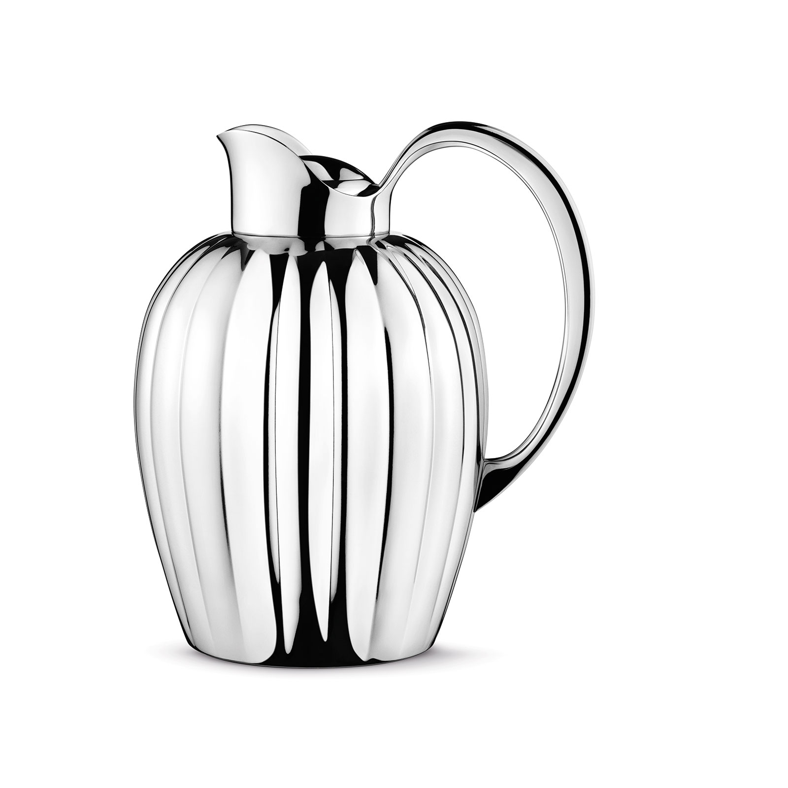 Georg Jensen Bernadotte Thermoskanne/Druckknopf 1ltr. New Gen Edelstahl