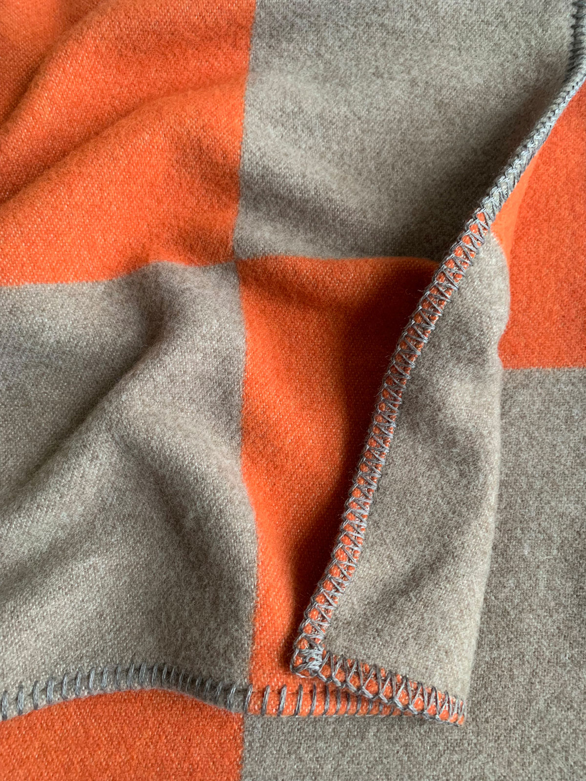 Eagle Products Manchester Decke 100% Merinowolle orange natur 135x205cm