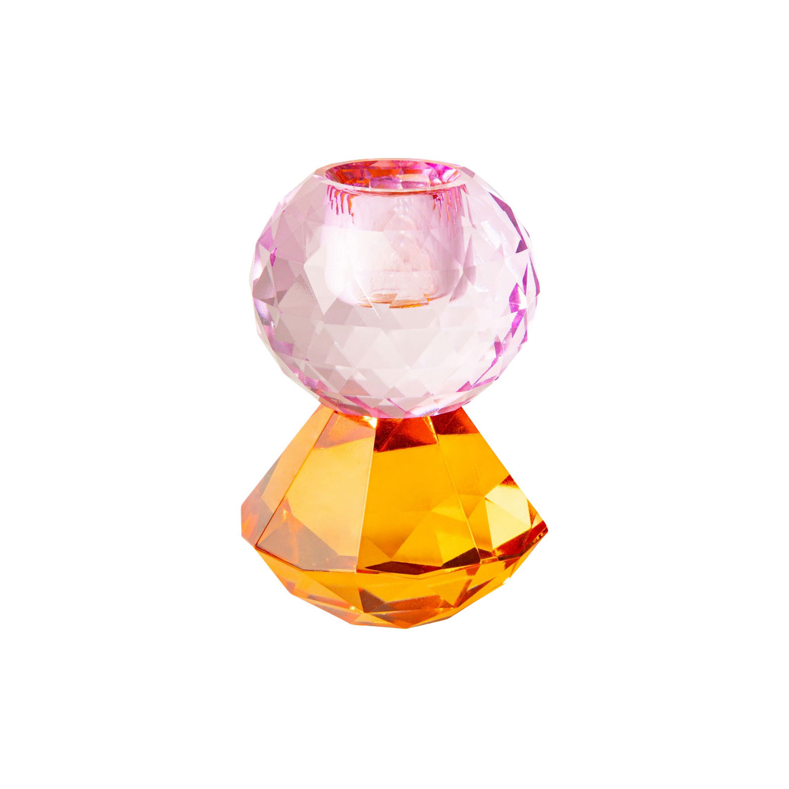 C'est Bon Kerzenhalter Kristall bernstein/rosa 6x10cm