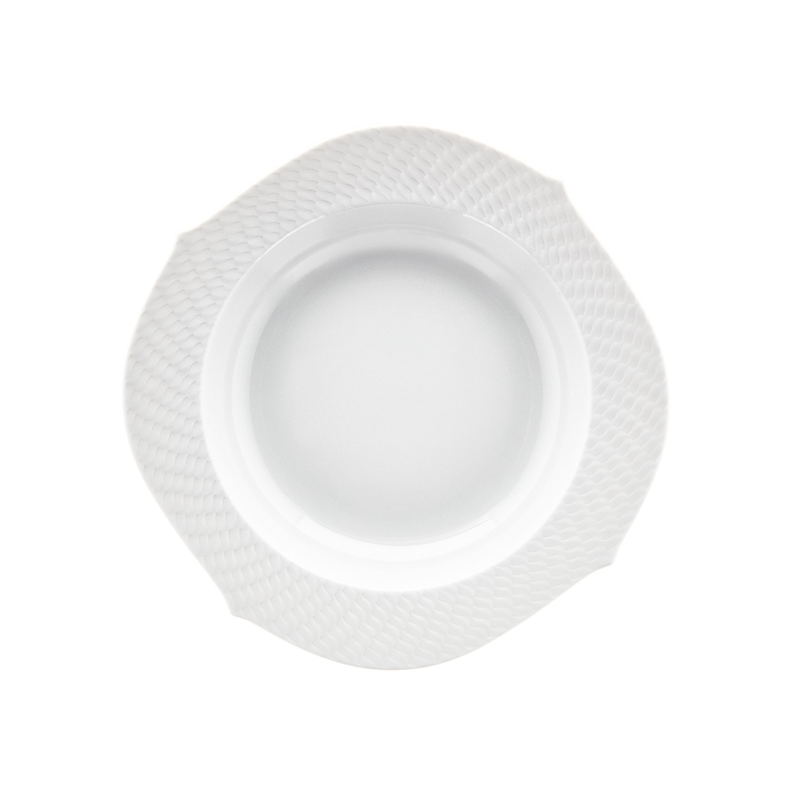 Meissen Wellenspiel Relief weiß Suppenteller 23,5cm