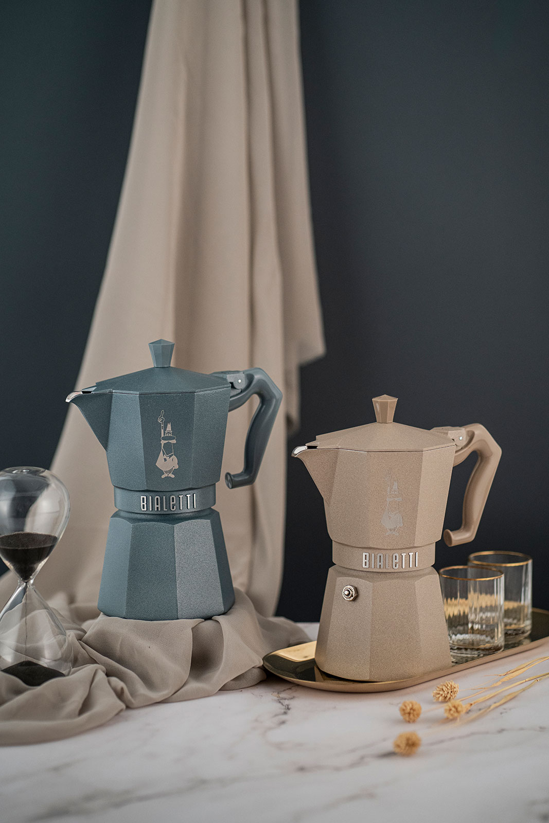 Bialetti Italien Moka Exclusive Induktion Espressokocher grau 3 Ta.