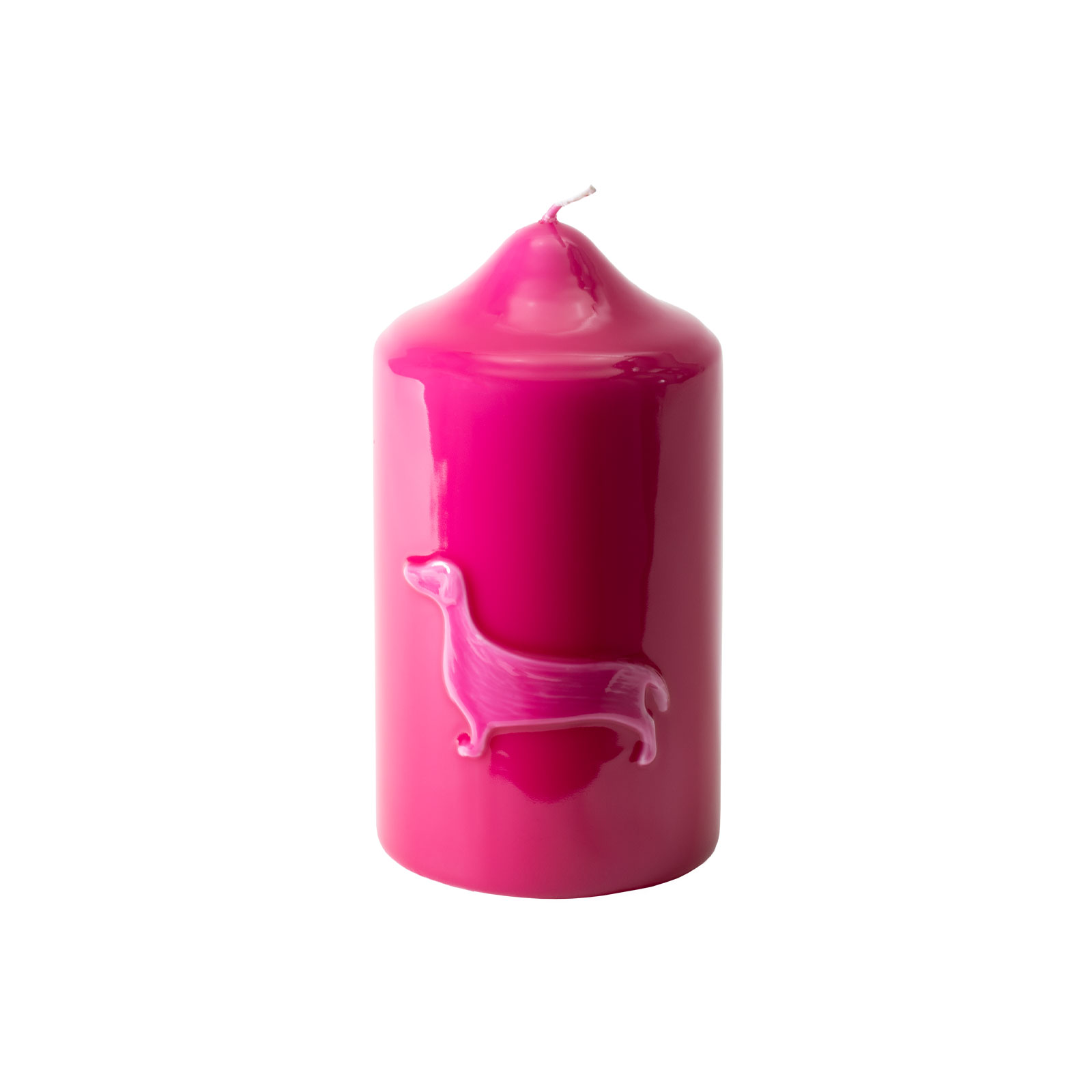 Engels Kerzen Gelackte Stumpenkerze Dackel 8x15cm pink