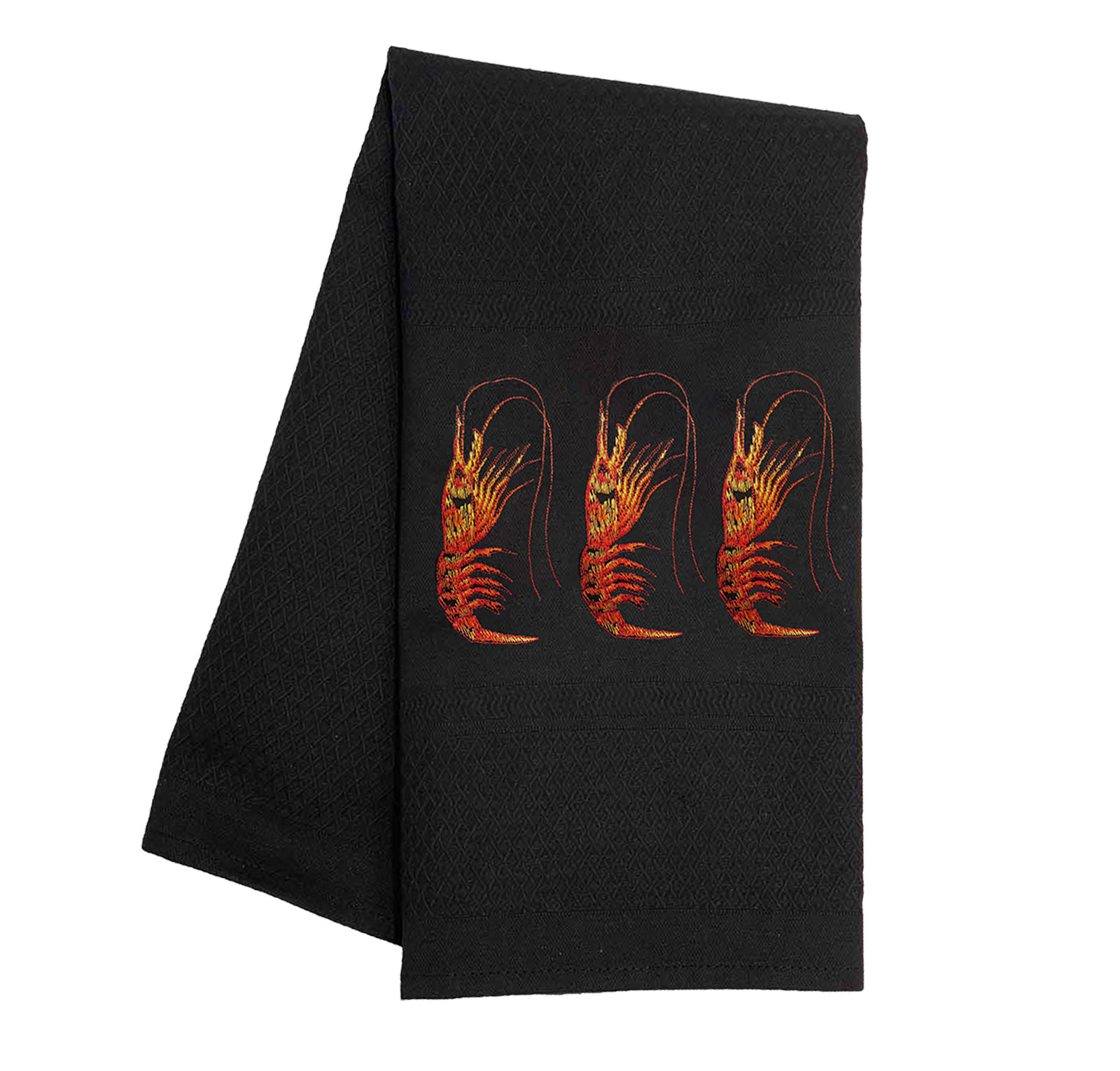 Vista Portuguese Geschirrtuch Prawns/ Garnelen 50x70cm schwarz