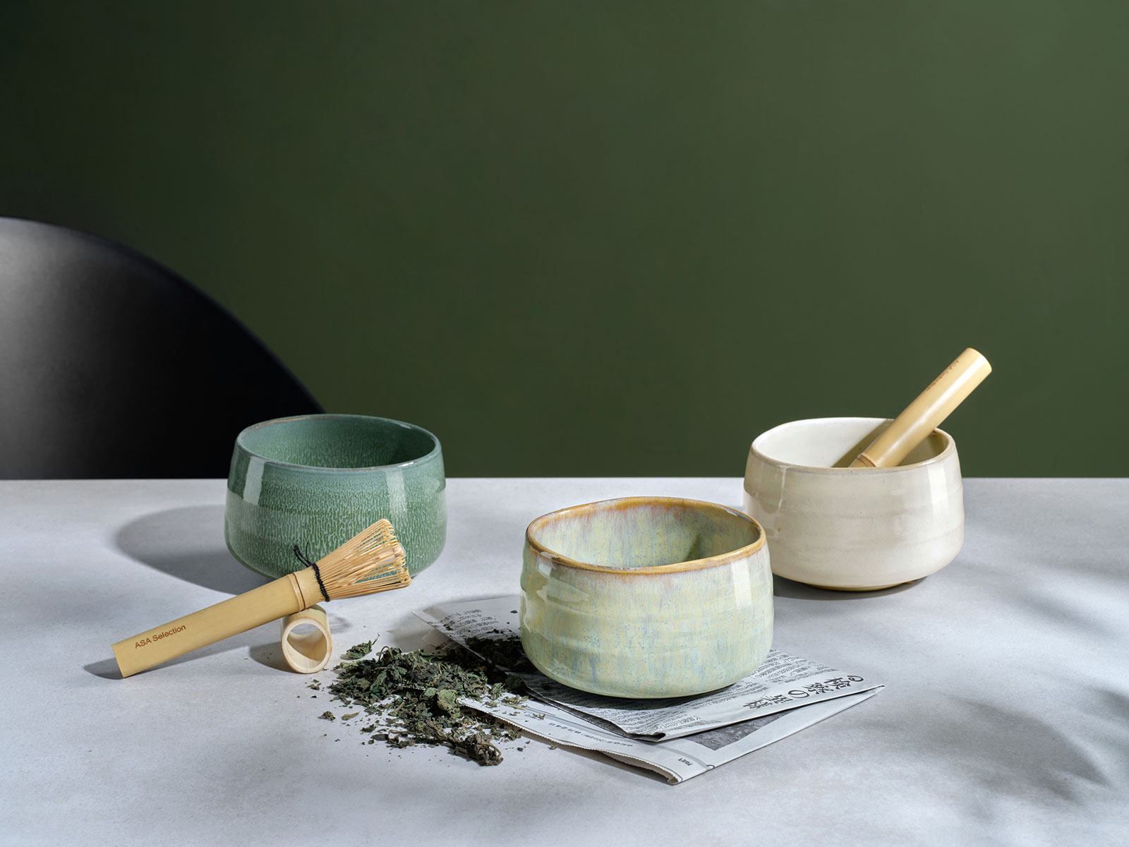 Asa Selection Moribana Matcha Schale Ø12cm matsu shiny/ grün