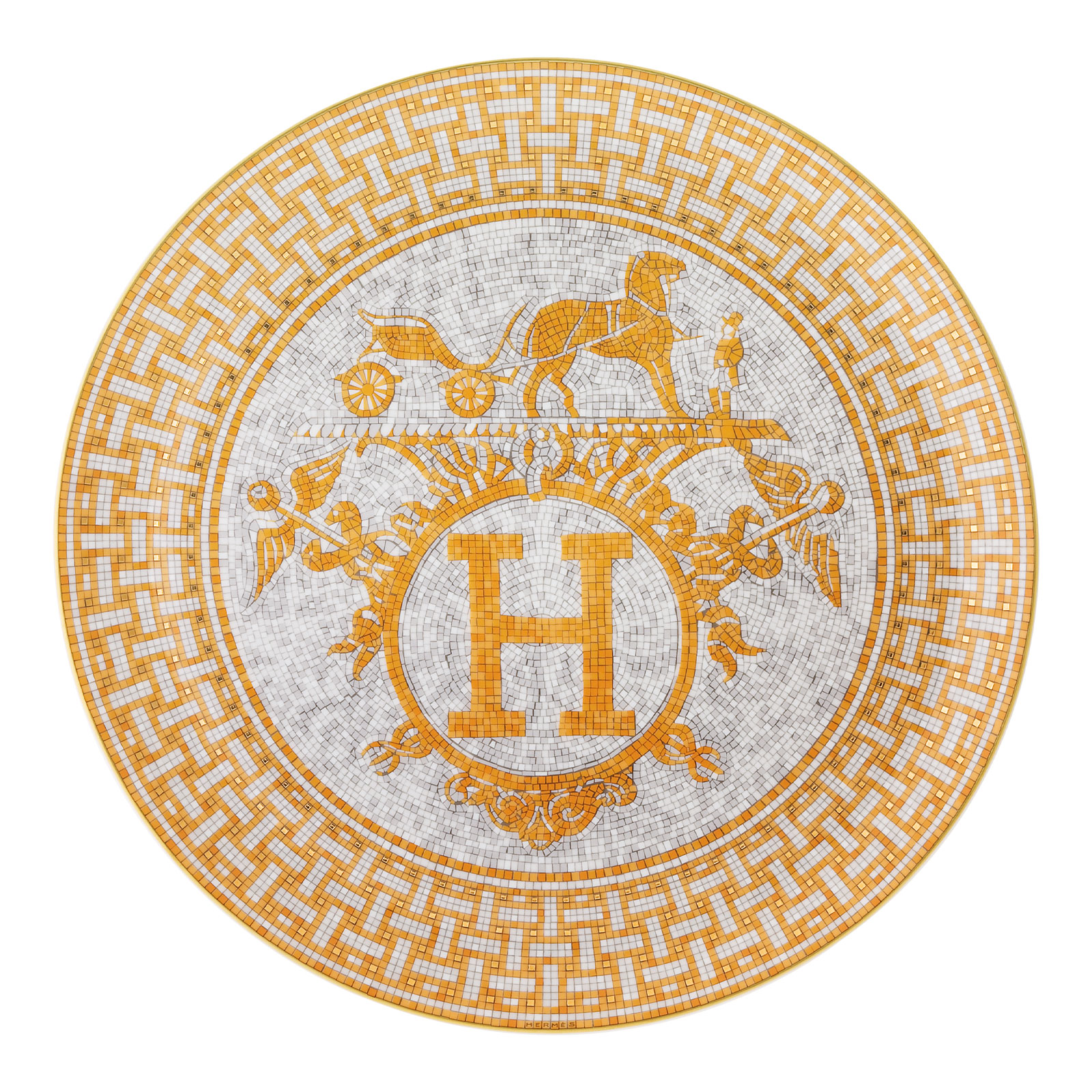 HERMÈS Paris Mosaïque au 24 Gold Tortenplatte 32cm