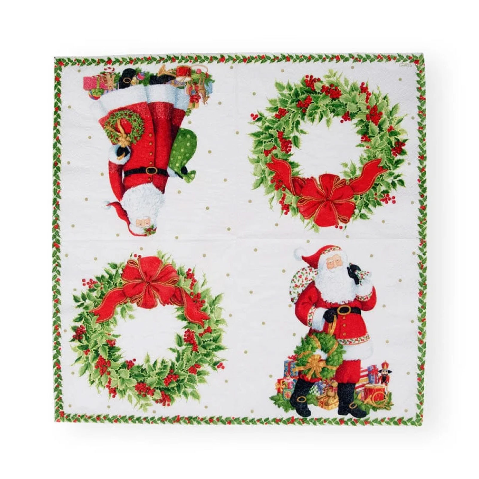 Caspari Lunchservietten Jolly St. Nick