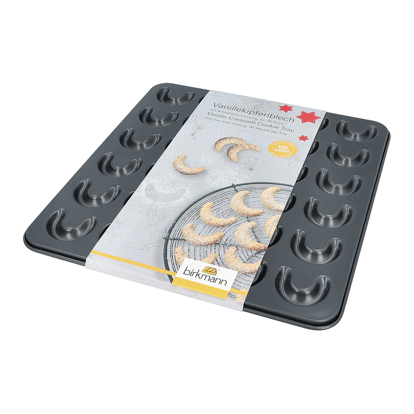 RBV Birkmann Vanillekipferlblech 30,5x32cm 30Stück, antihaft