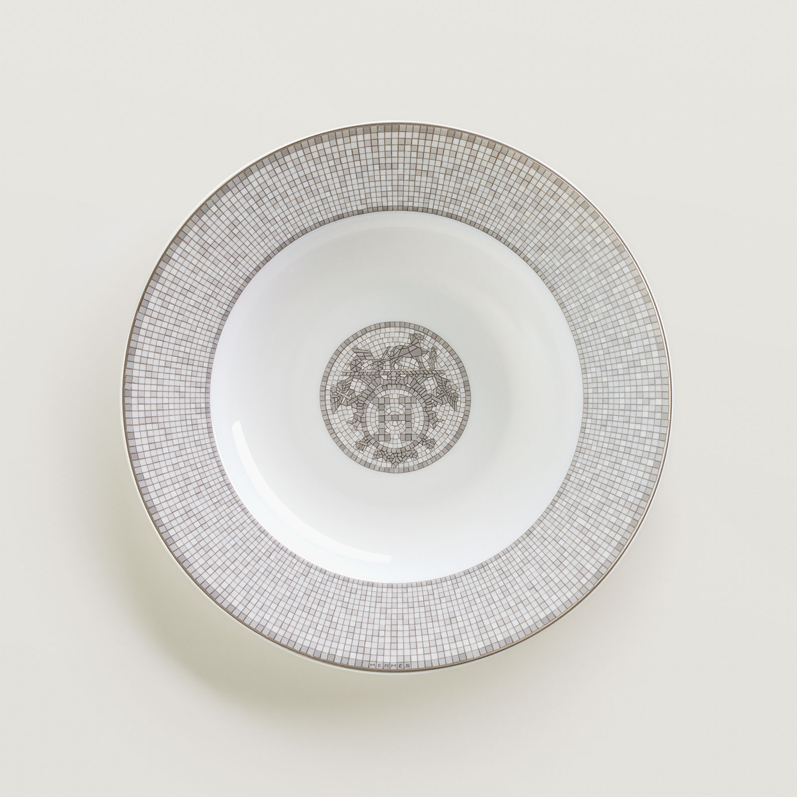 HERMÈS Paris Mosaïque au 24 Platin Suppenteller 22cm