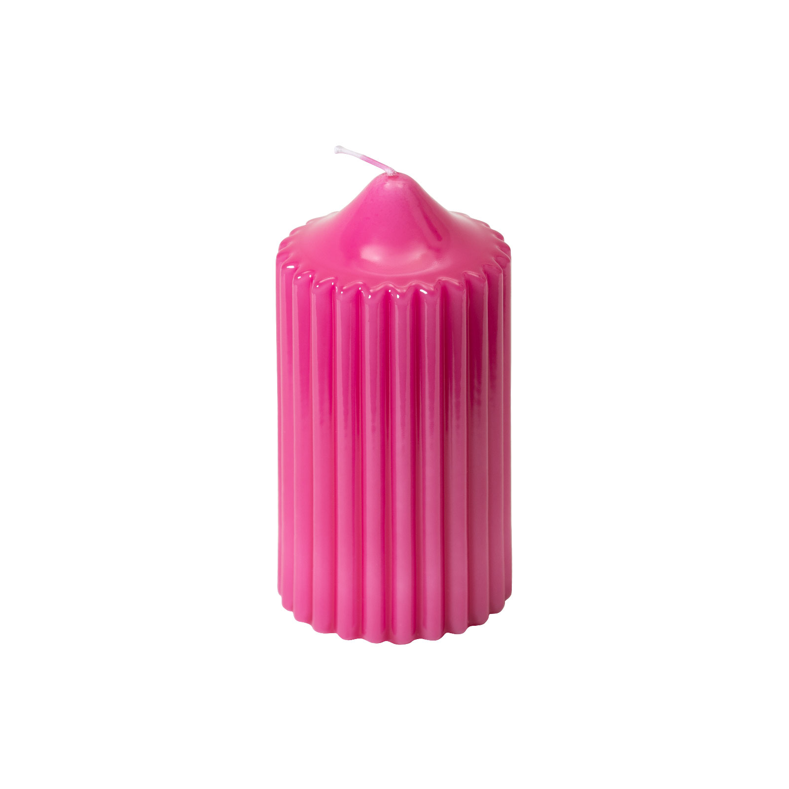 Engels Kerzen Gelackte Rillenkerze 8x15cm pink