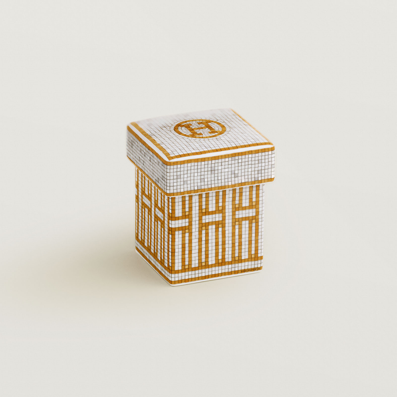 HERMÈS Paris Mosaïque au 24 Gold Zuckerdose 5x5cm