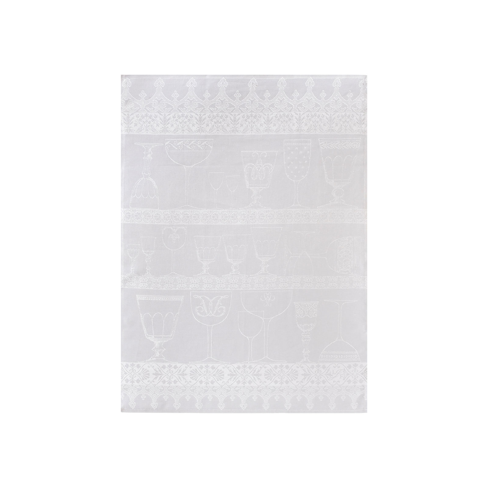 Le Jacquard Francais Cristal Gläsertuch 60x80cm Leinen blanc