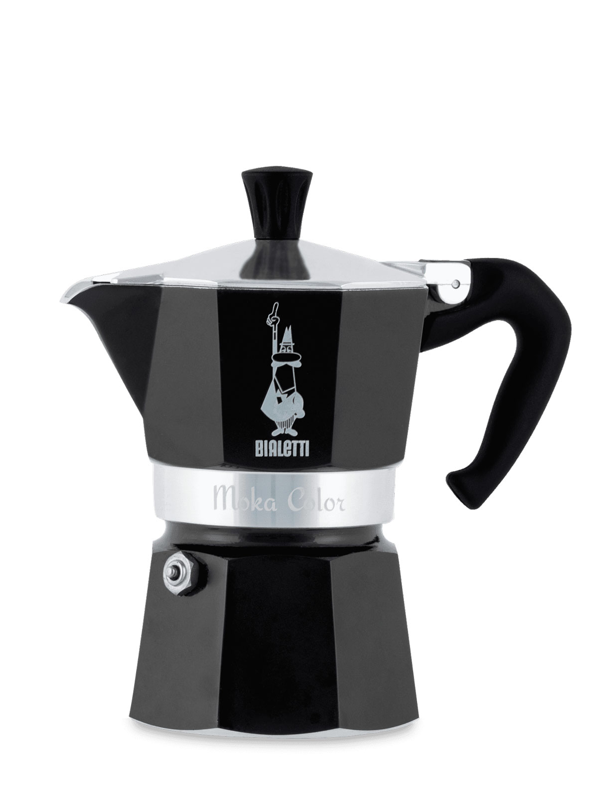 Bialetti Italien Moka Express Color Espressokocher Black 3 Tassen